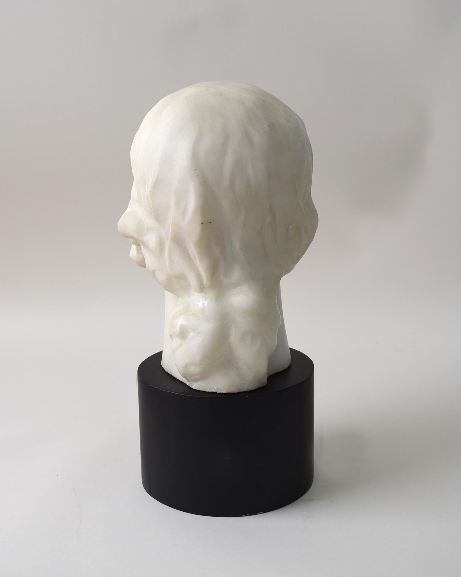 Carved Marble Head of a Woman by Giovanni Nicolini