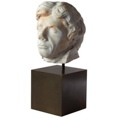 Antique A Marble Head of Admiral Lord Nelson