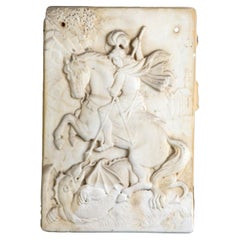 Marble High Relief Plaque "SAINT GEORGE AND THE DRAGON" 18th Century