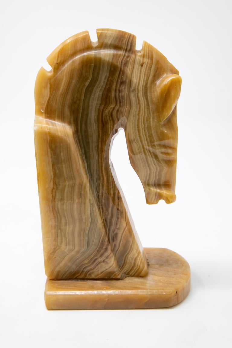Marble Horse Head Bookends at 1stDibs