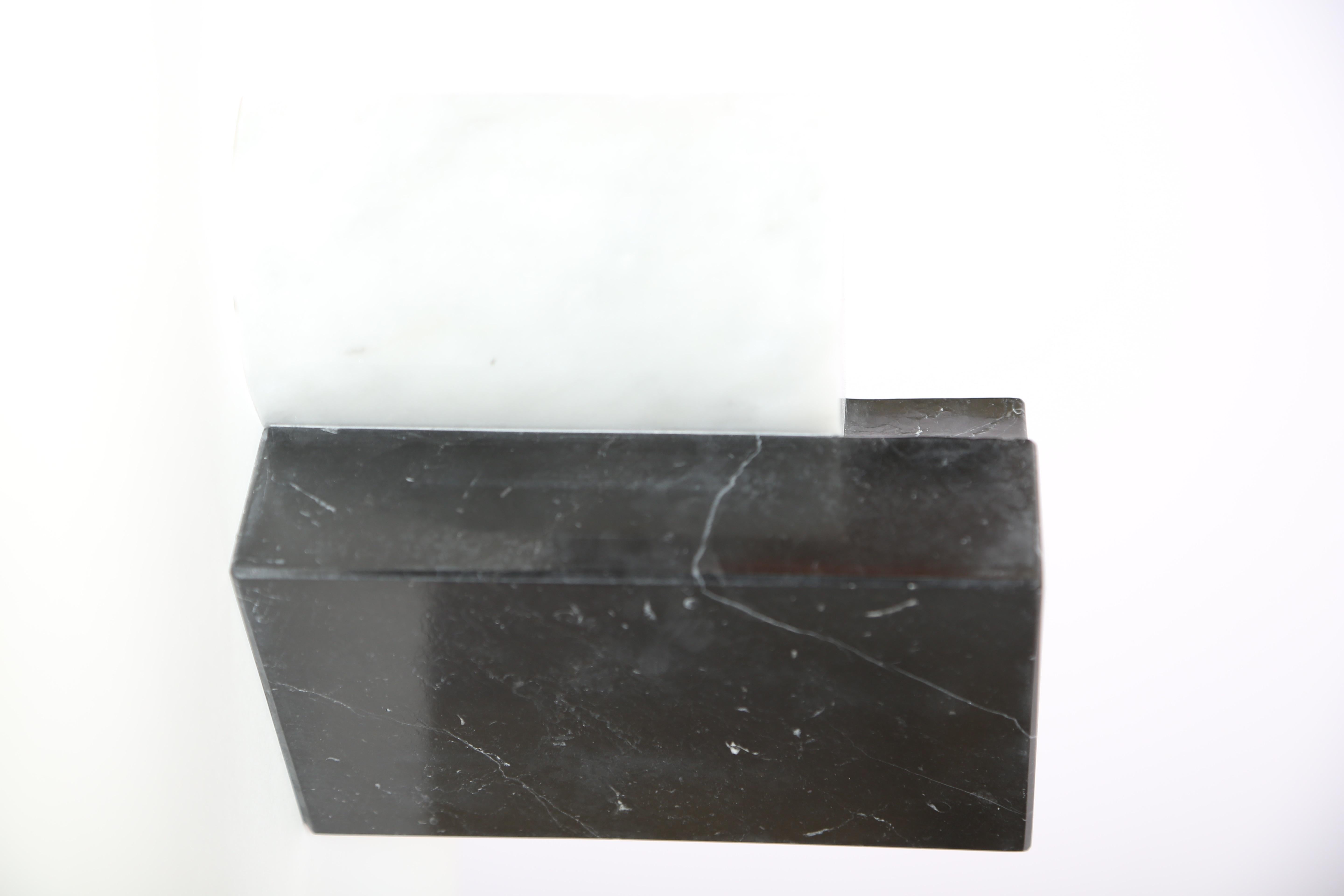 The Marble House Bookends Black and White Carrara Marble, Handmade in Italy 2