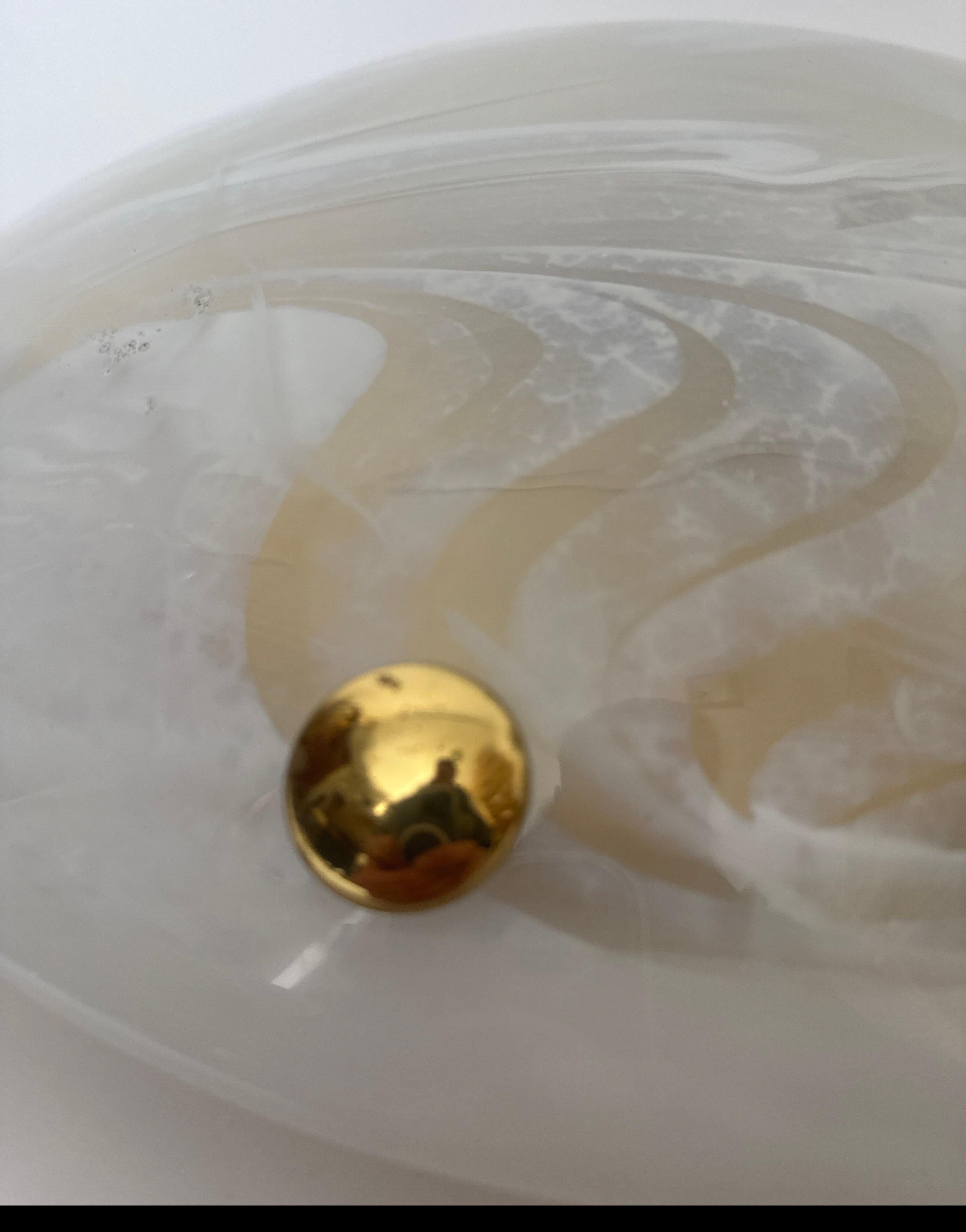 Marble Huge Murano Glass Flush Mount, Hillbrand, Germany, 1960s In Good Condition For Sale In Hannover, DE