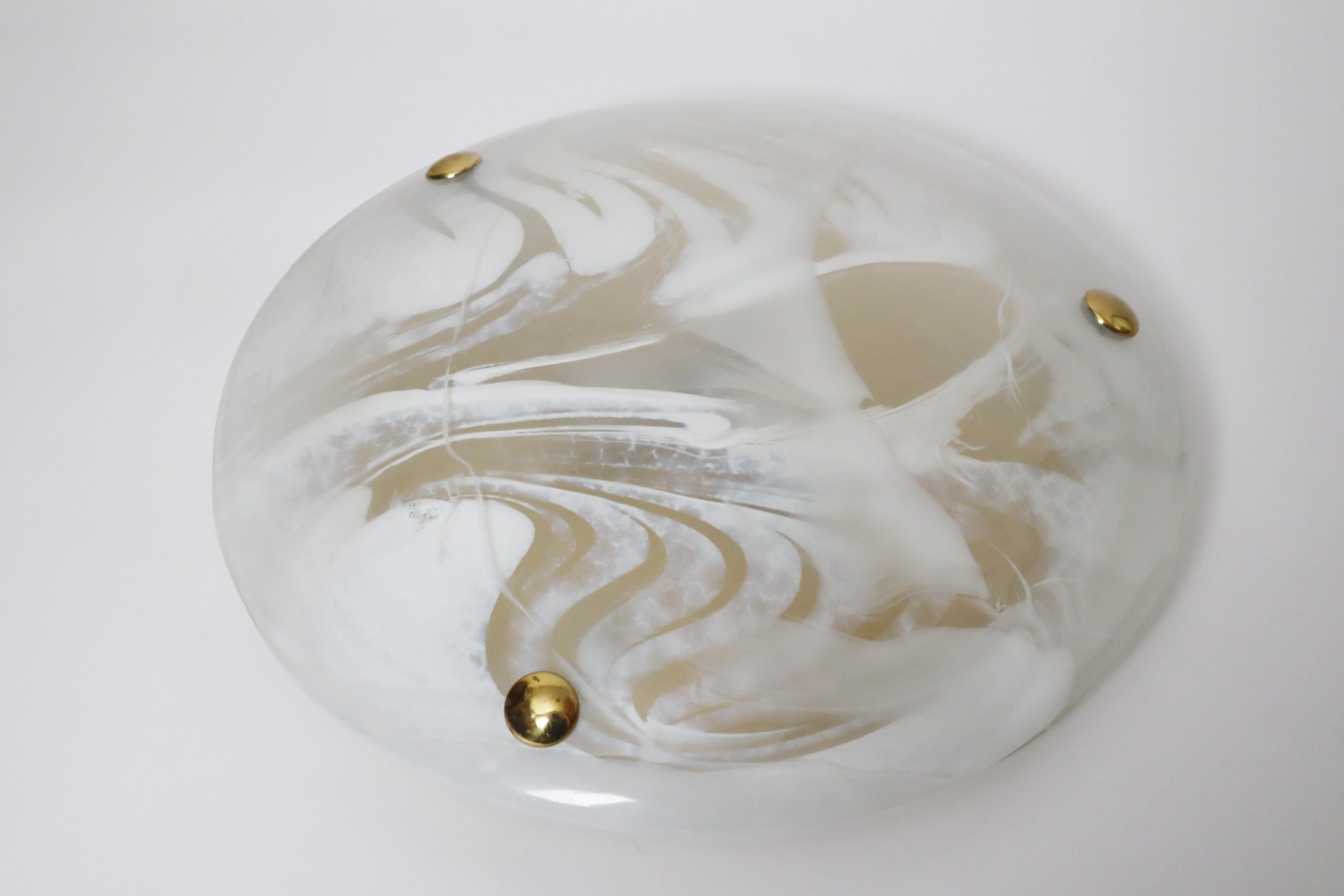 Marble Huge Murano Glass Flush Mount, Hillbrand, Germany, 1960s For Sale 2