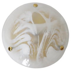Marble Huge Murano Glass Flush Mount, Hillbrand, Germany, 1960s