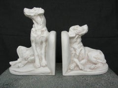 Marble Hunting Dog Bookends, 20th Century