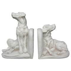 Marble Hunting Dog Bookends, 20th Century