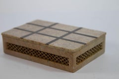 Marble Inlay Marble Box Censor Stone Travertine Box India 1950s