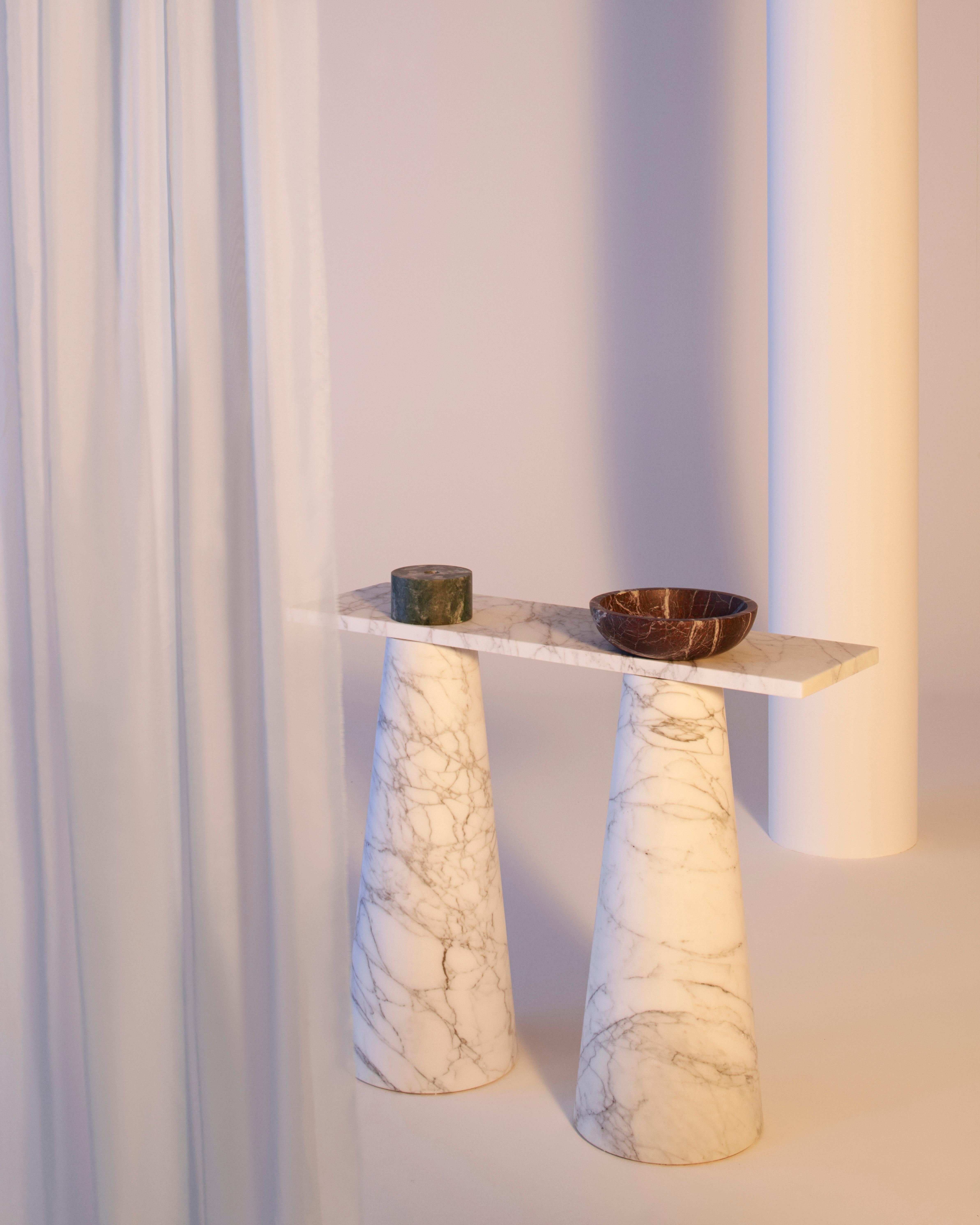 Contemporary Marble Inside Out Console by Karen Chekerdjian For Sale