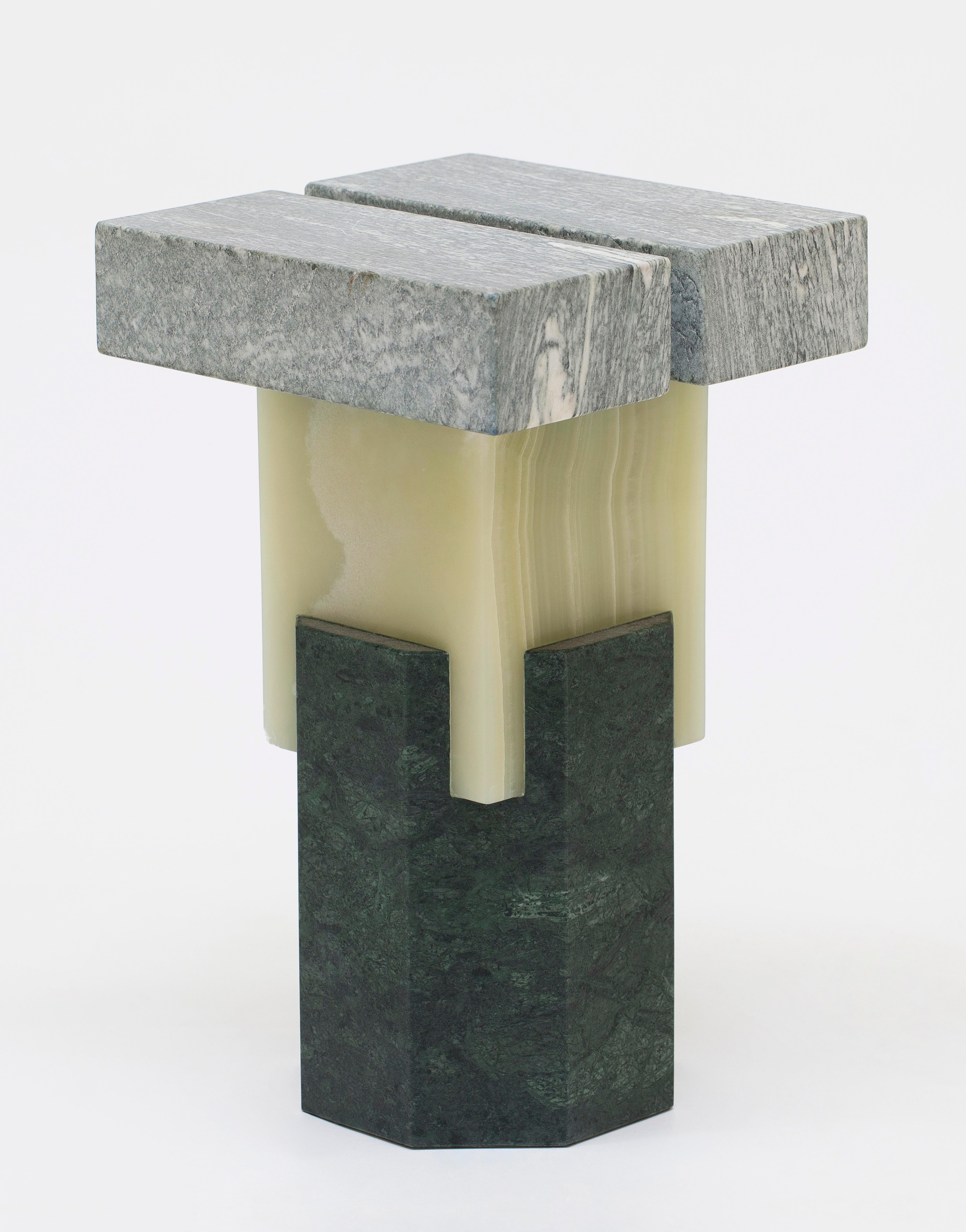 Modern Marble Ionik Chroma Stool by Oeuffice For Sale