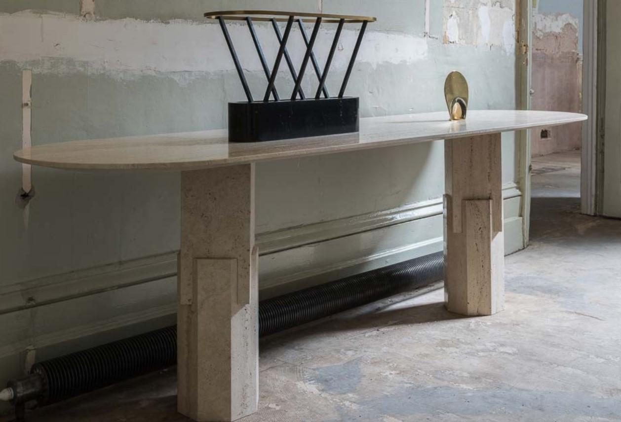 Modern Marble Ionik Console by Oeuffice For Sale