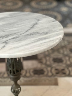Marble & Iron Side Table
