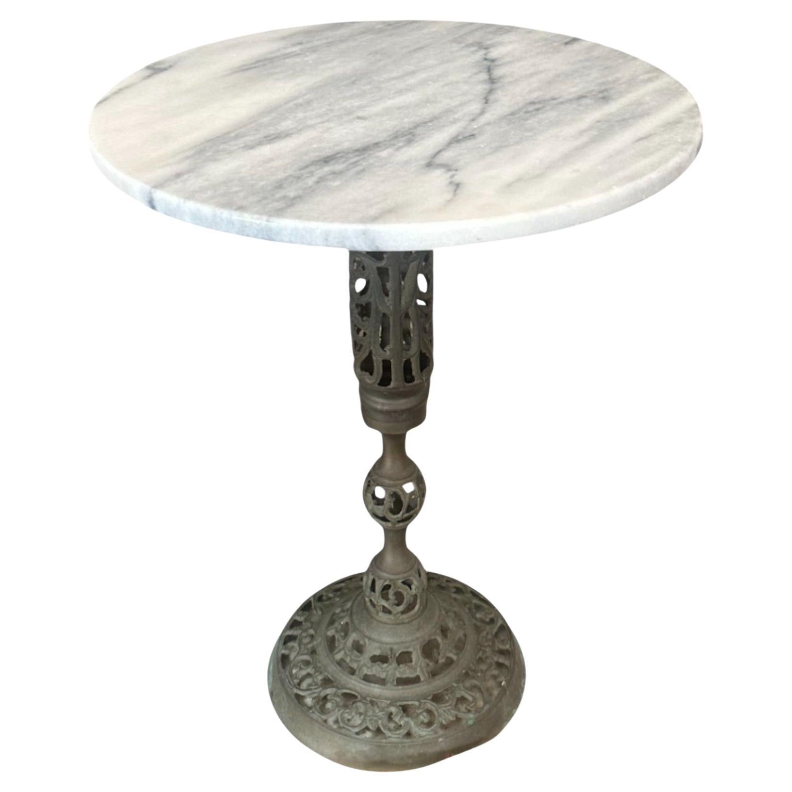 Marble & Iron Side Table