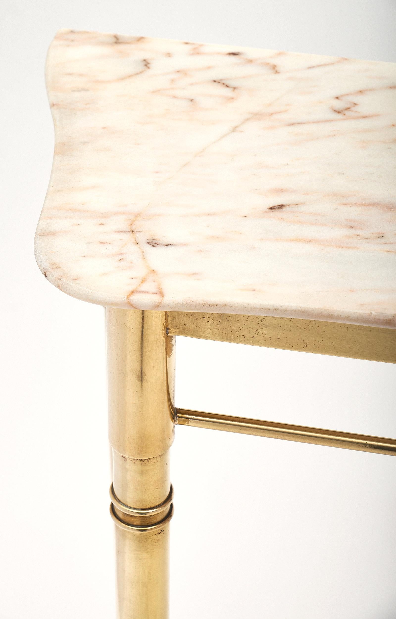 Marble Italian Console Table in the Manner of Paolo Buffa In Good Condition In Austin, TX