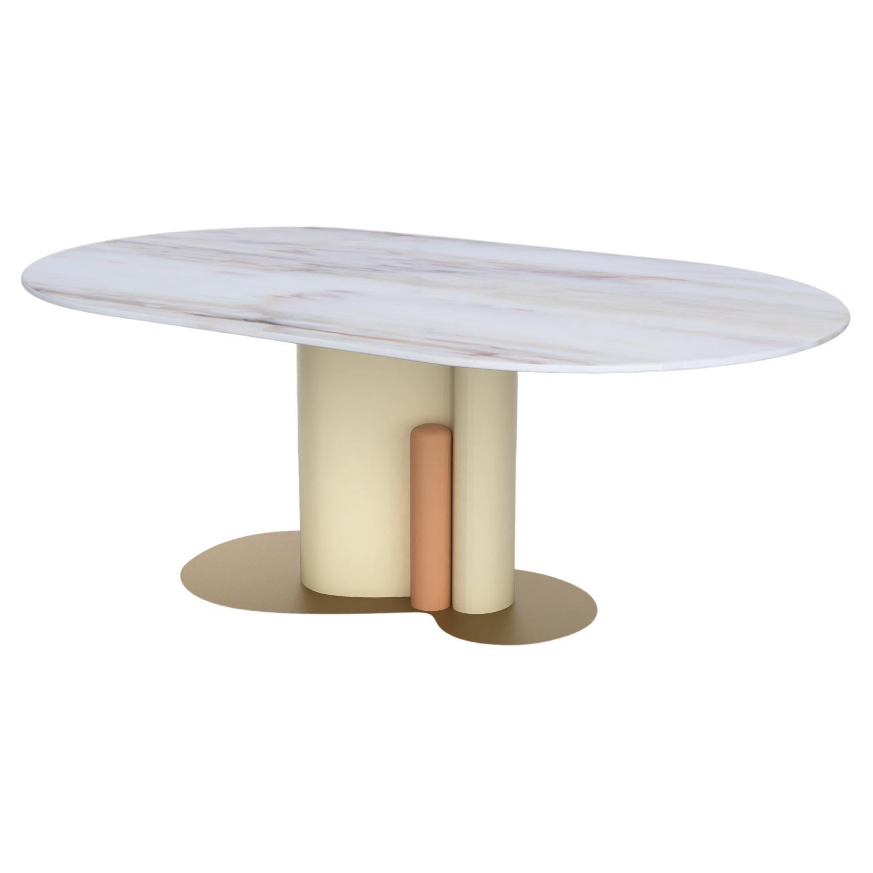 Emily Summers Studio Line Custom White Marble Dining Table For Sale at