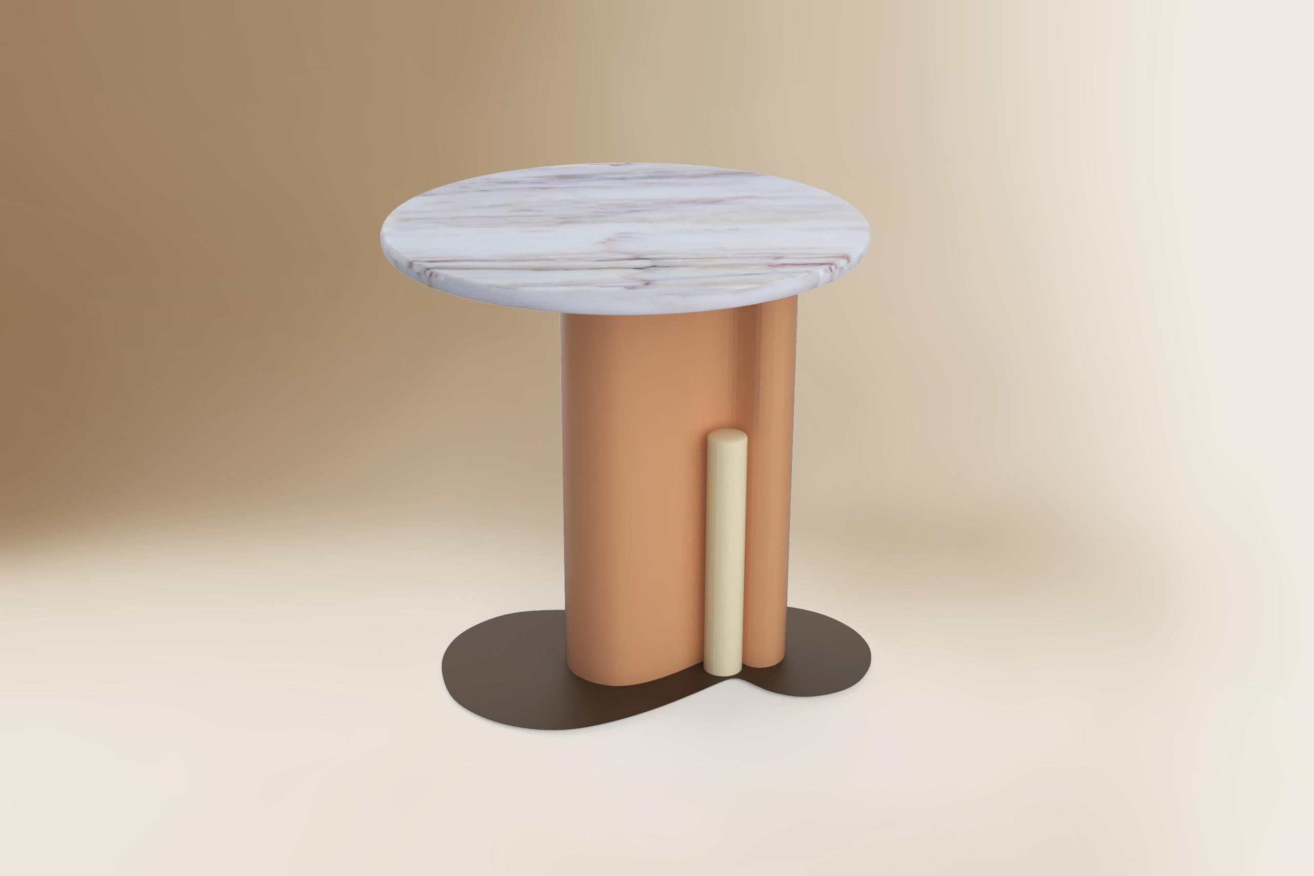 Marble Jack Side Table by Dovain Studio.
Dimensions: H 60 x Ø 60 cm.
Materials: Estremoz white marble, metal.

Dovain Studio
Creative direction by Sergio Prieto, a Spanish artist-designer who was born in Talavera de la Reina in 1994. He