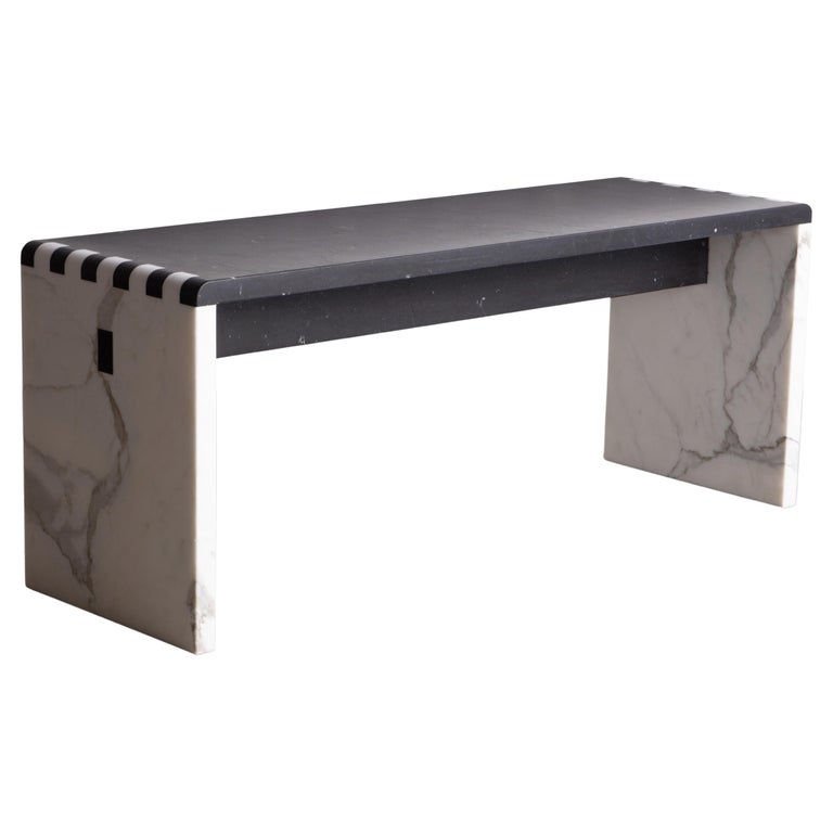 Japanese Jointed Marble Sculptural Bench For Sale
