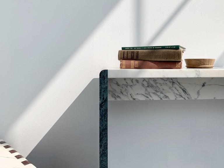 Contemporary Japanese Jointed Marble Sculptural Console Table For Sale