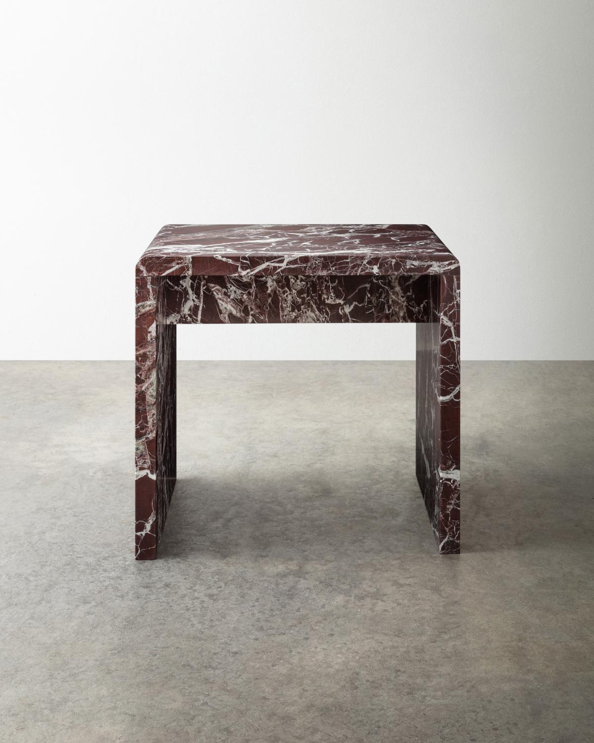 American Craftsman Japanese Jointed Marble Sculptural Stool / Side Table For Sale