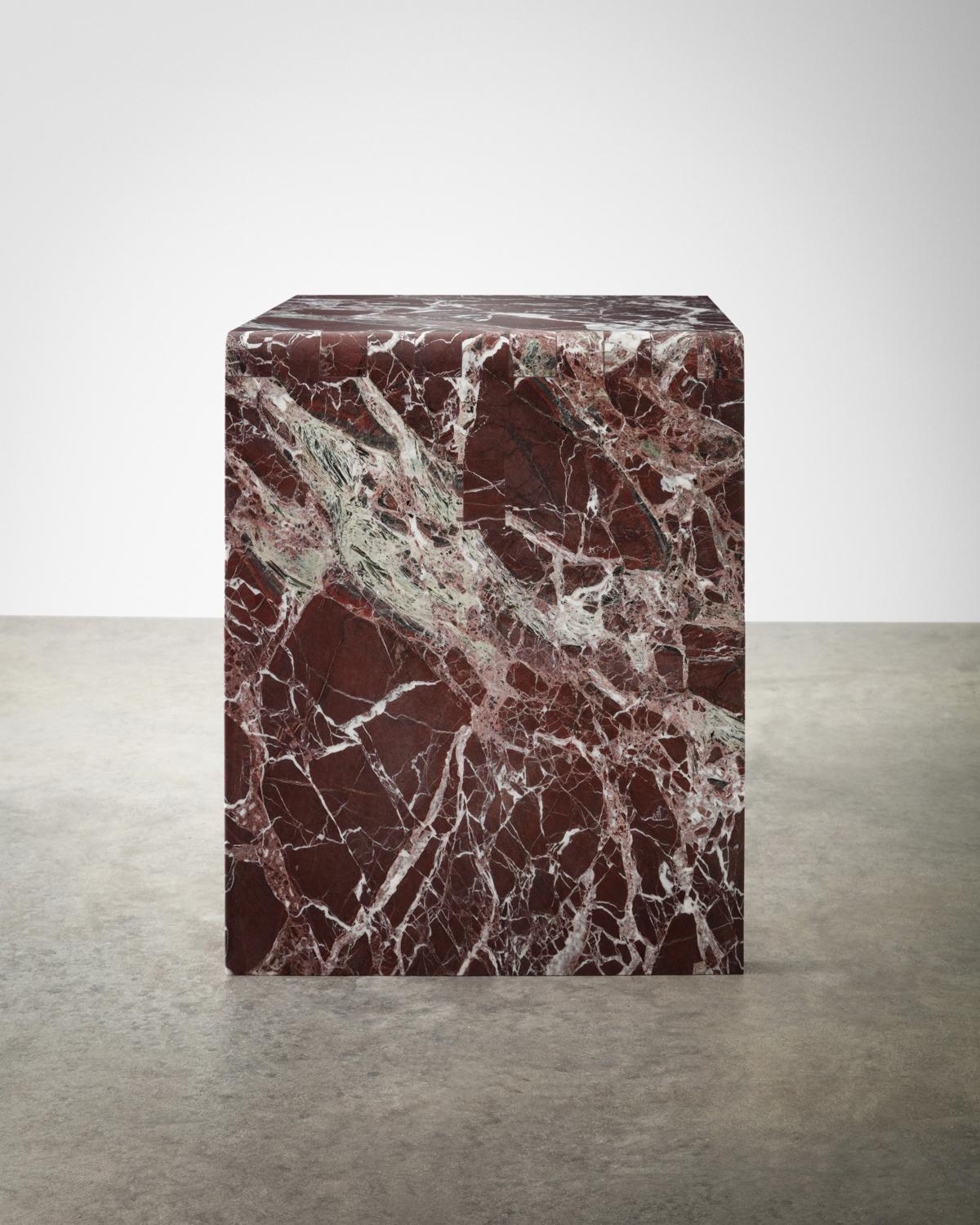 Hand-Carved Japanese Jointed Marble Sculptural Stool / Side Table For Sale