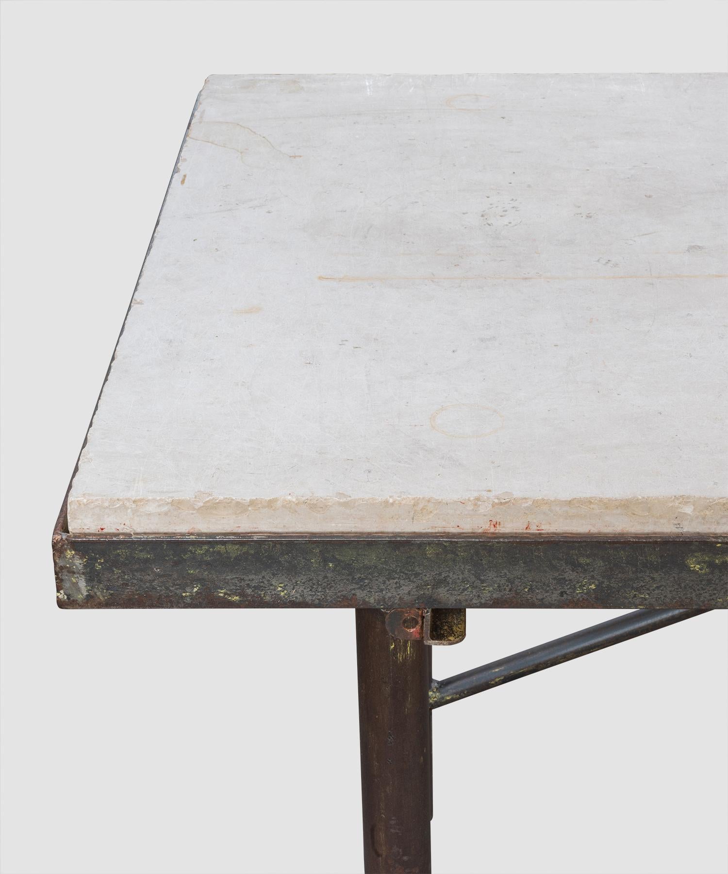 French Marble Laboratory Table, France, circa 1920