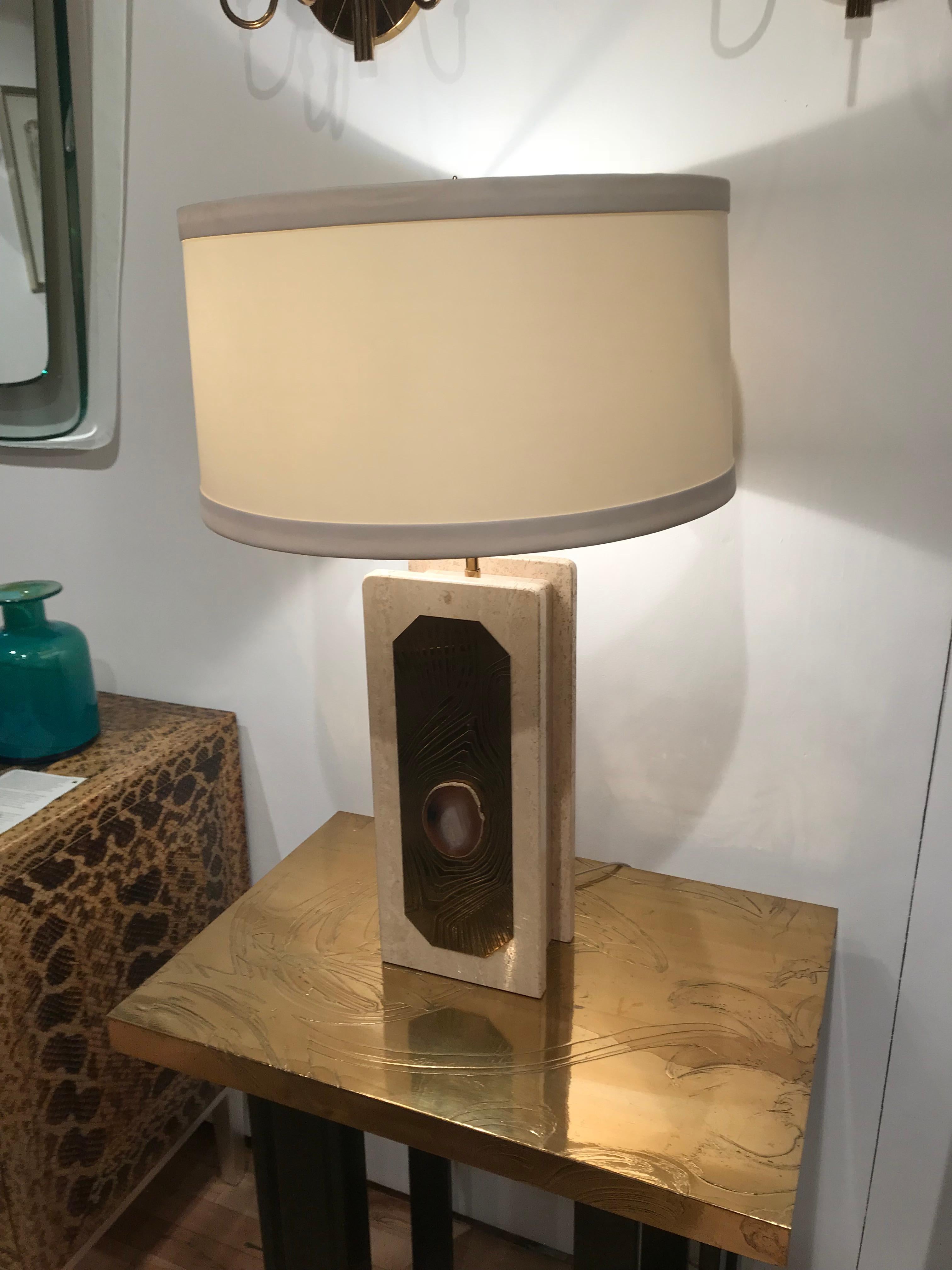 Mid-Century Modern Lampe en marbre de Georges Mathias en vente