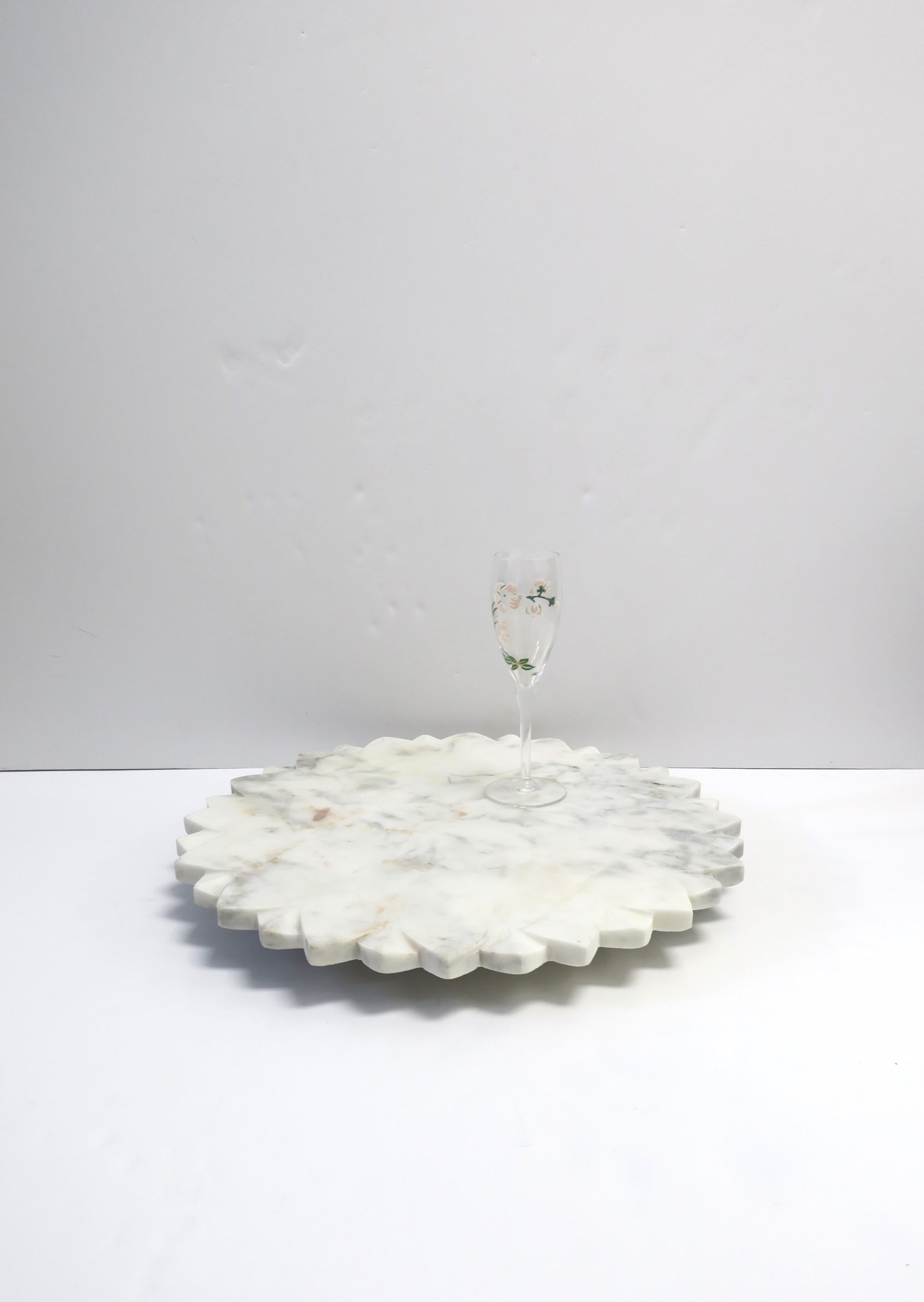 scalloped marble lazy susan