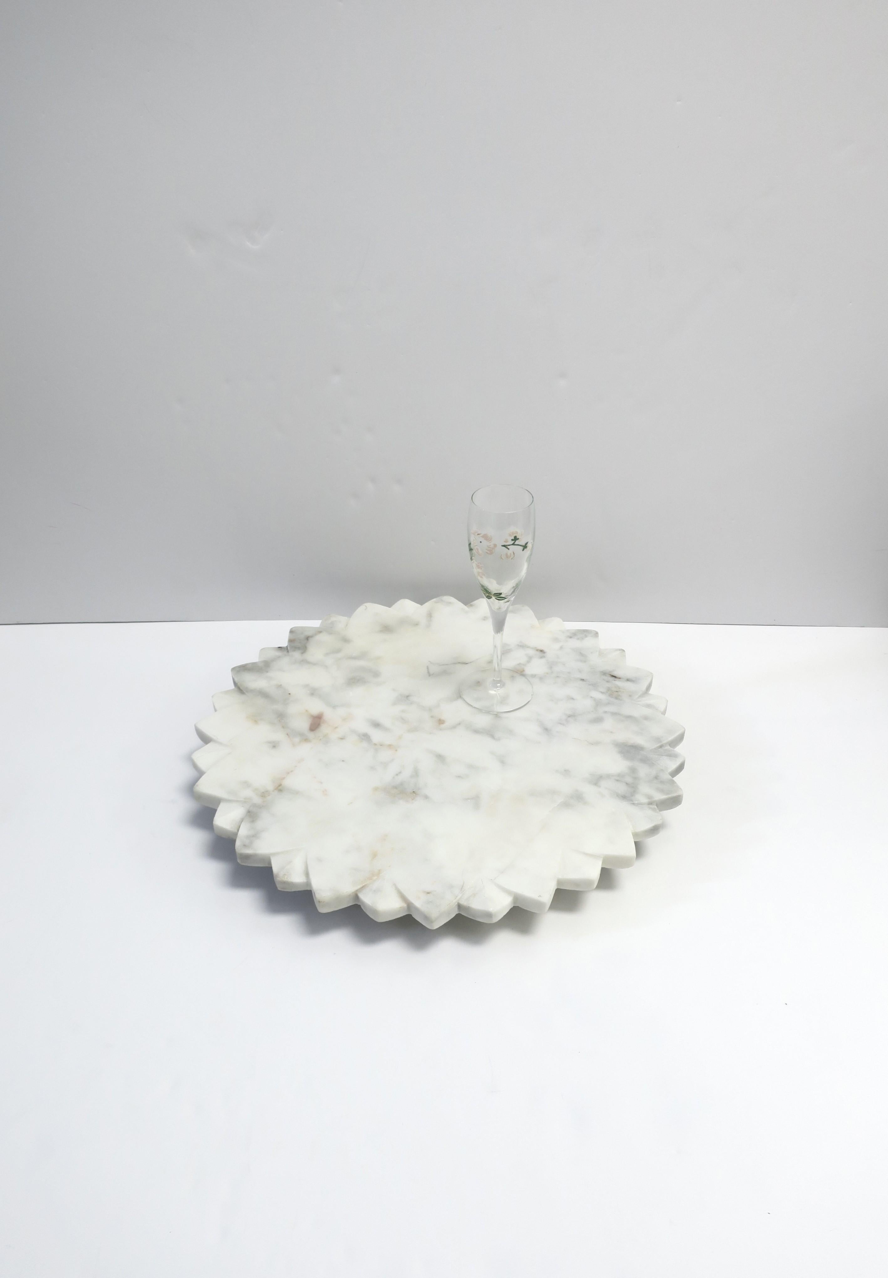 marble scalloped lazy susan
