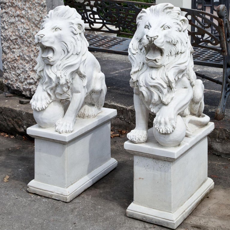 Marble Lions, 21st Century For Sale at 1stDibs