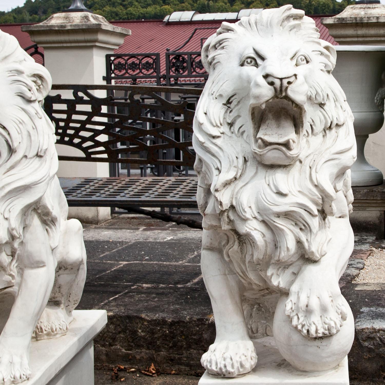 Marble Lions, 21st Century For Sale 1