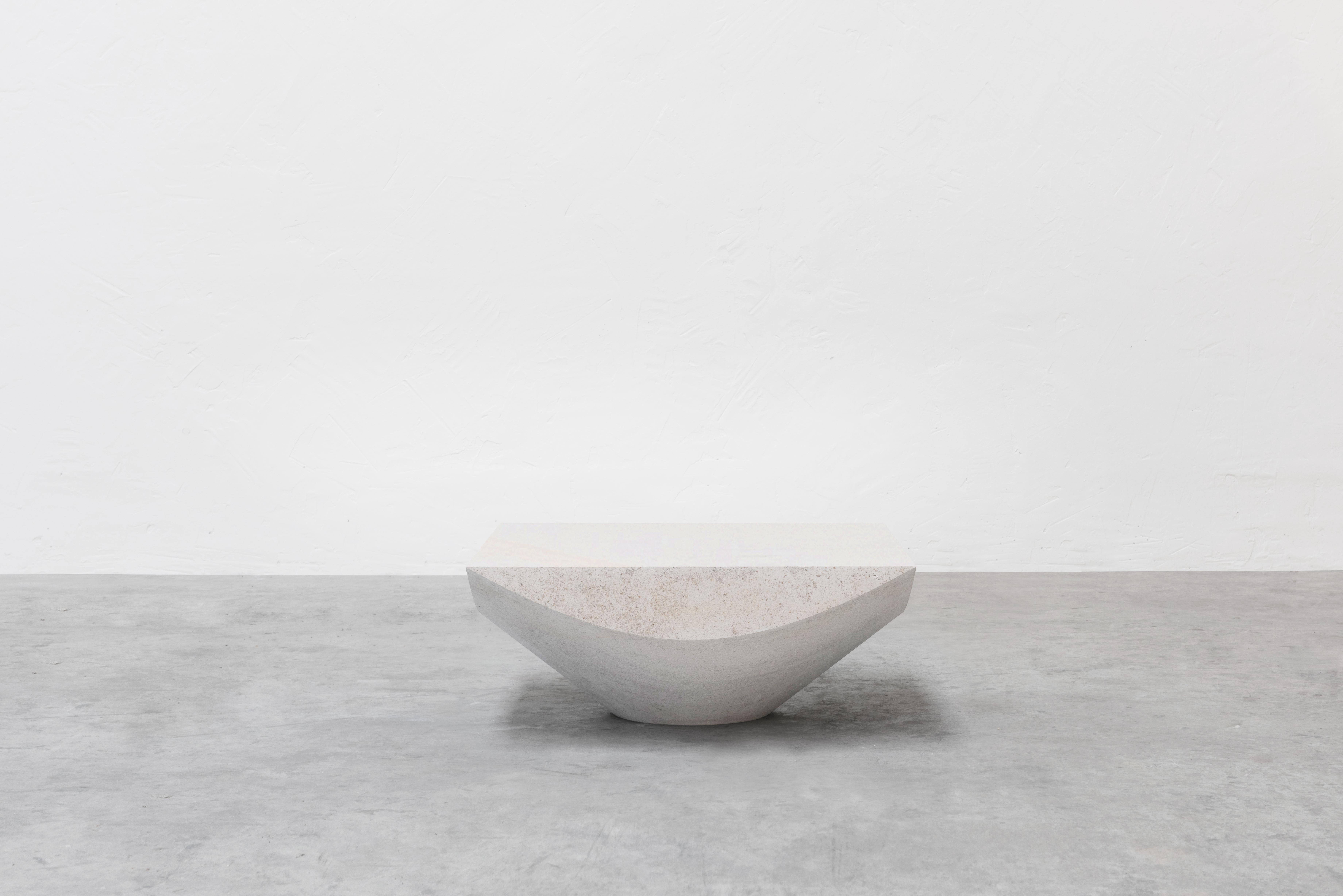 French Marble Low Table 'ARCH' by Frédéric Saulou, Limestone