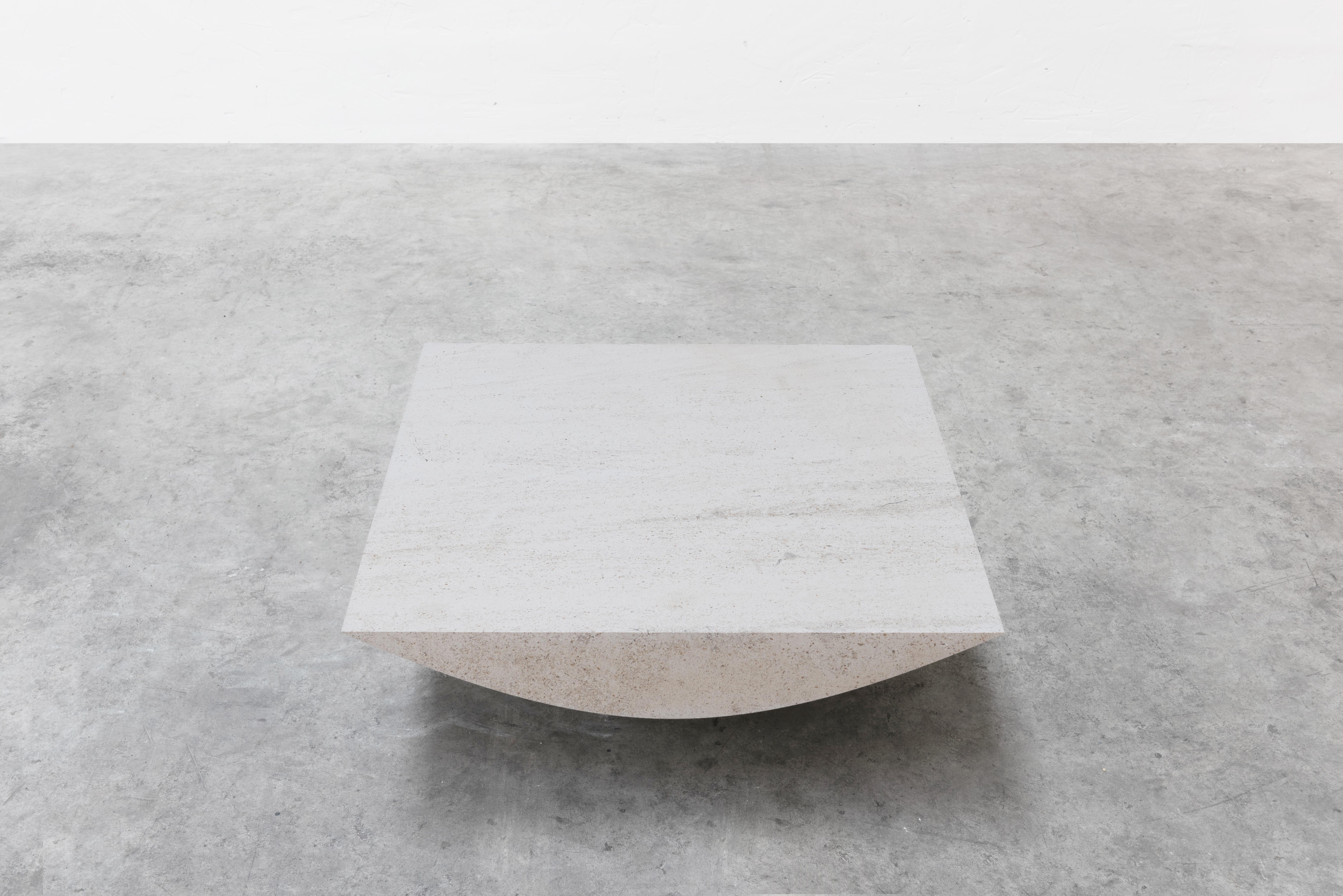 Marble Low Table 'ARCH' by Frédéric Saulou, Limestone In New Condition In Paris, FR