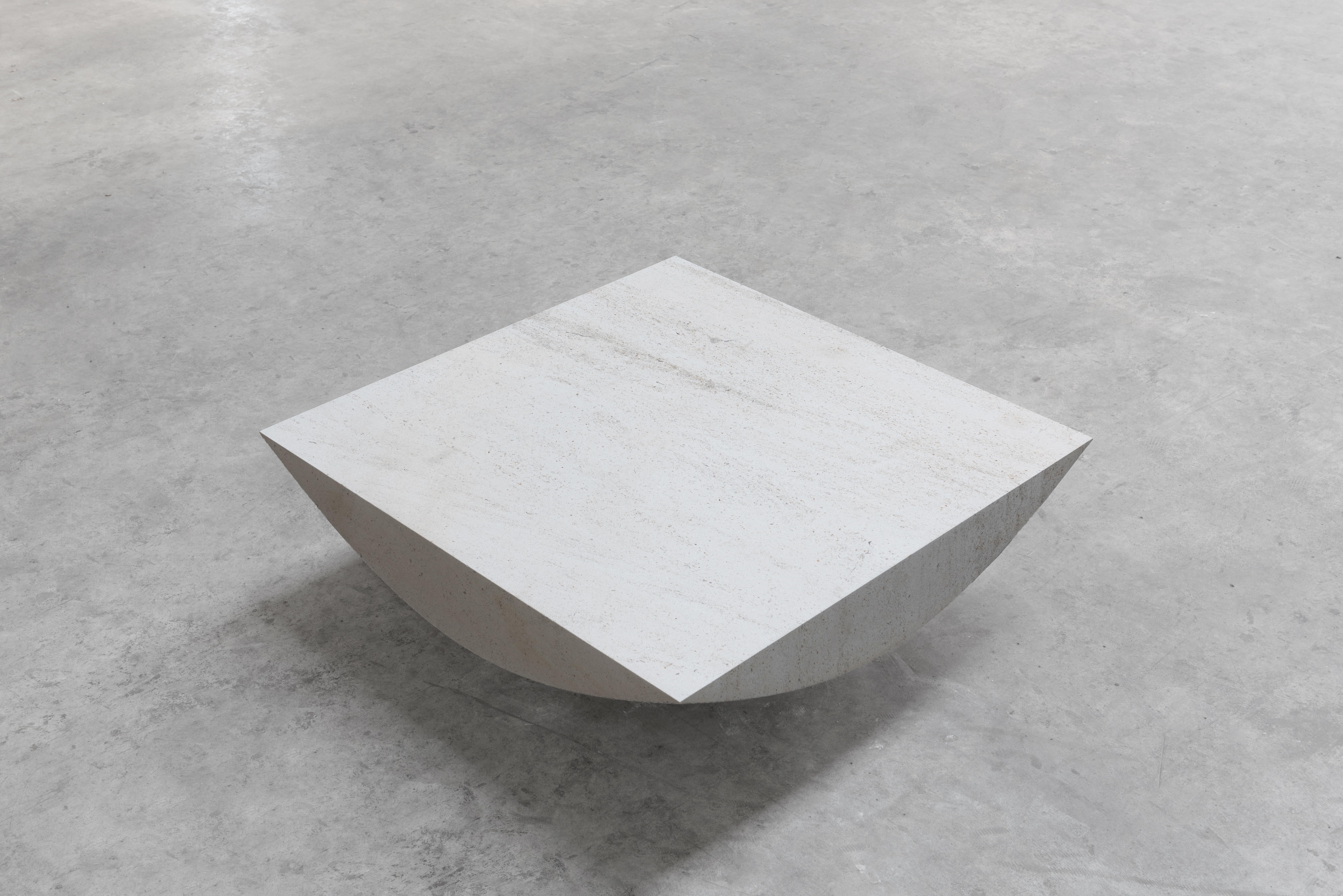 Contemporary Marble Low Table 'ARCH' by Frédéric Saulou, Limestone
