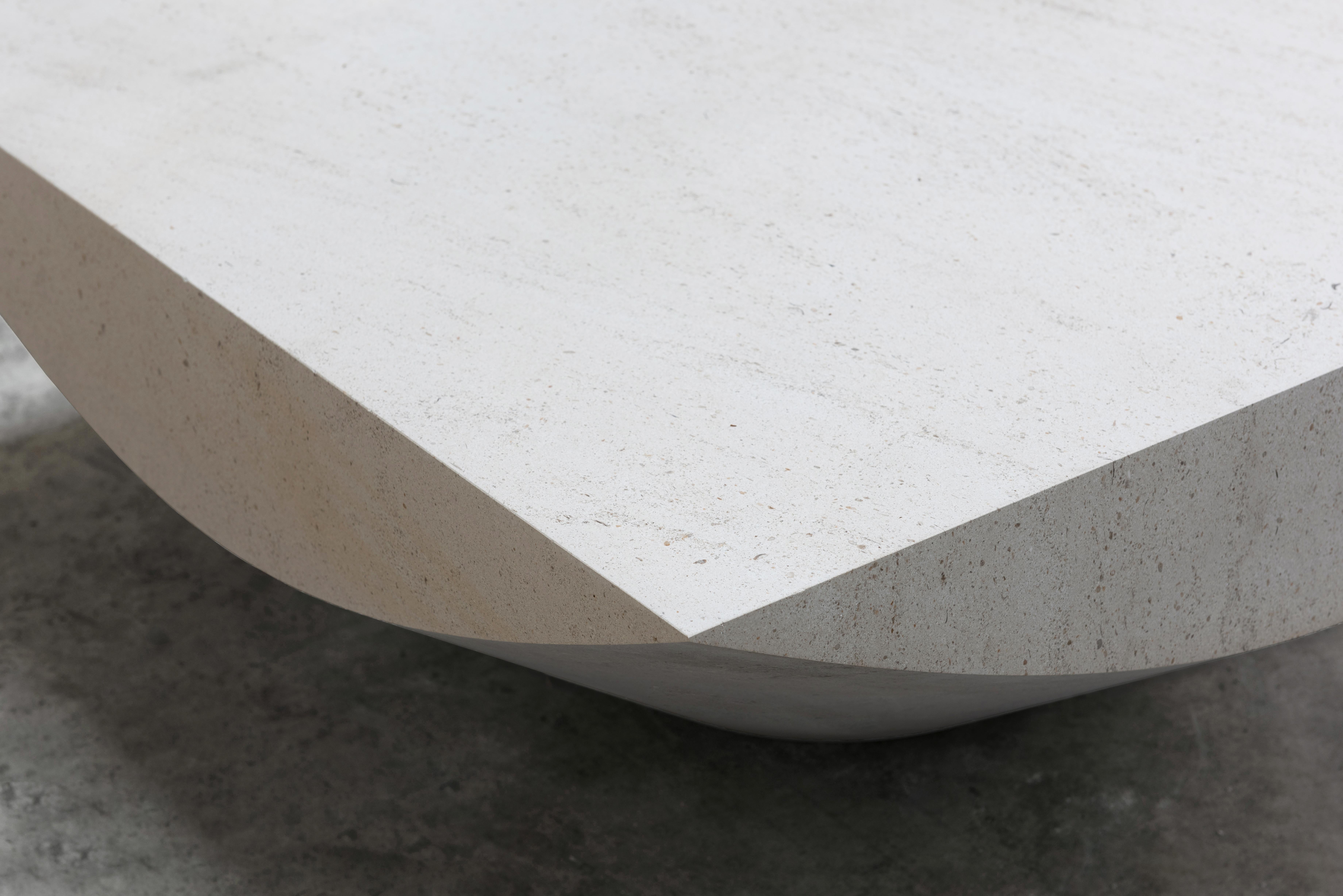 Marble Low Table 'ARCH' by Frédéric Saulou, Limestone 1