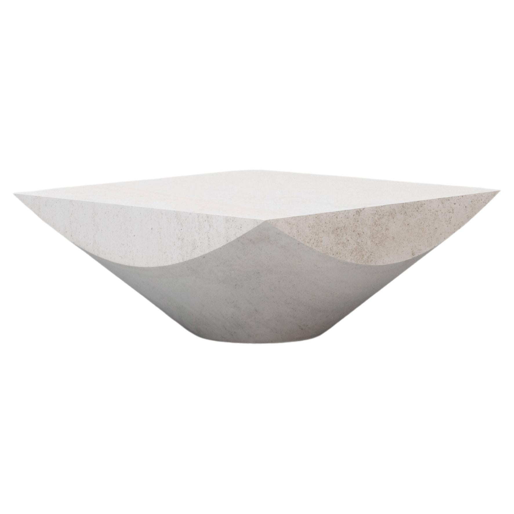 Marble Side Table 'ARCH' by Frédéric Saulou, Limestone For Sale at 1stDibs