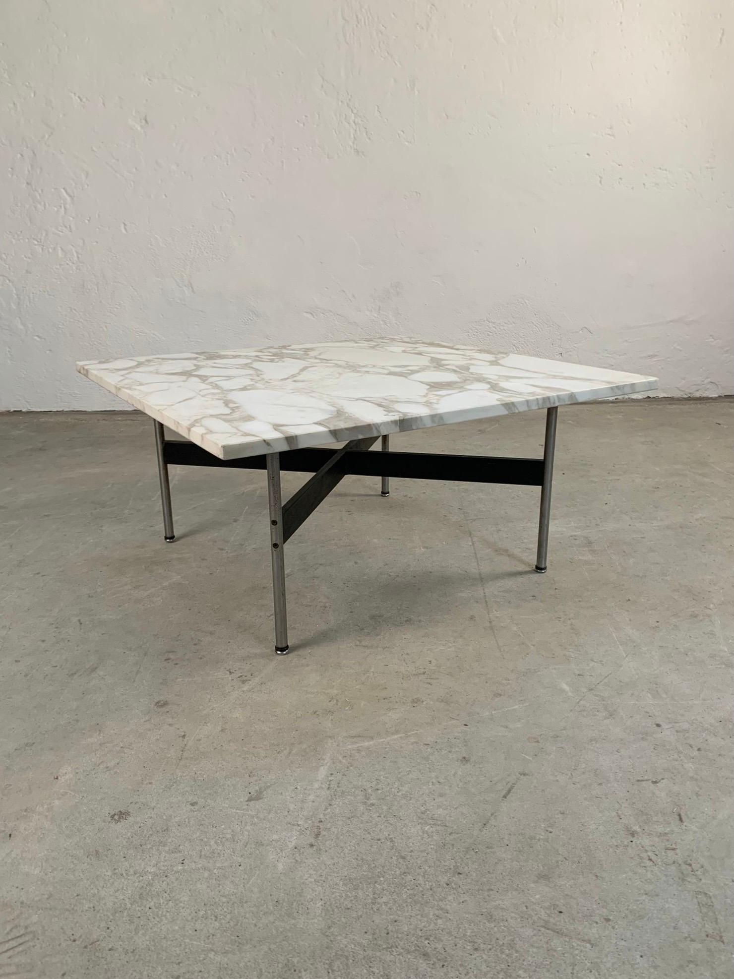 Metal and marble low table by W. Katavolos, R. Little and D. Kelley manufactured by Icf, 1970s

low table with metal frame and Calacatta gold marble top. 

Good condition,  signs of time.

Measurements 83 x 83 x 39.5 h cm 