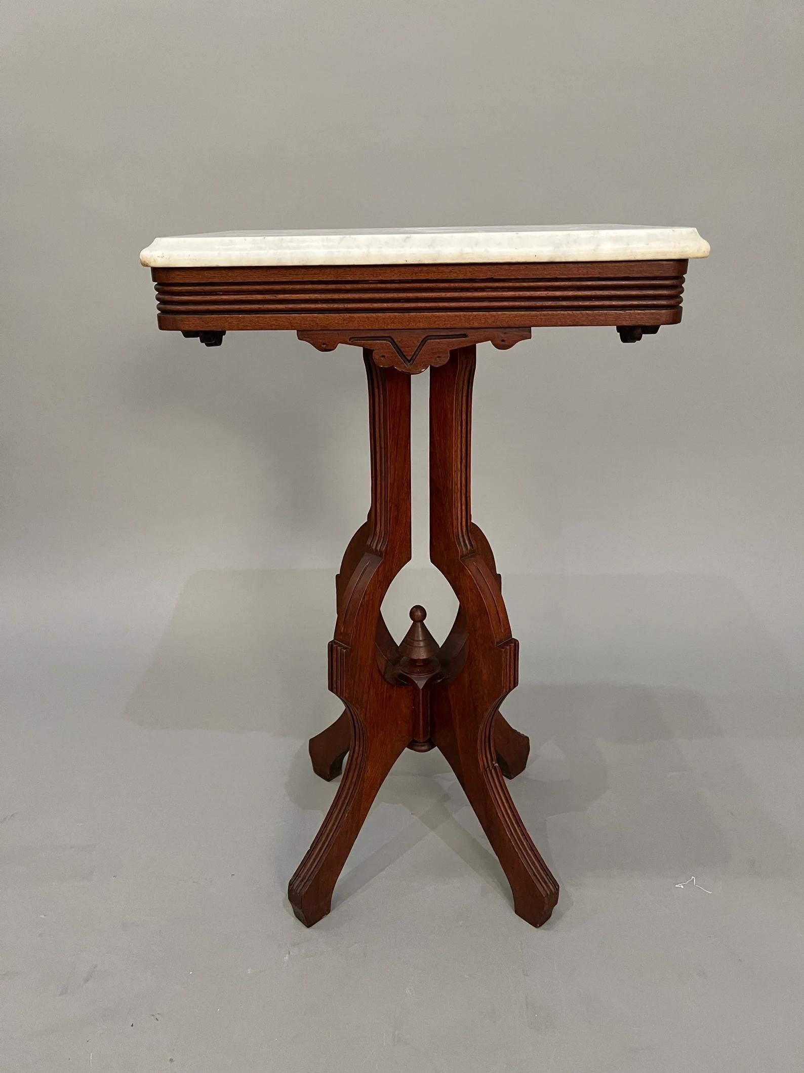 American Marble & Mahogany Wood Traditional Table