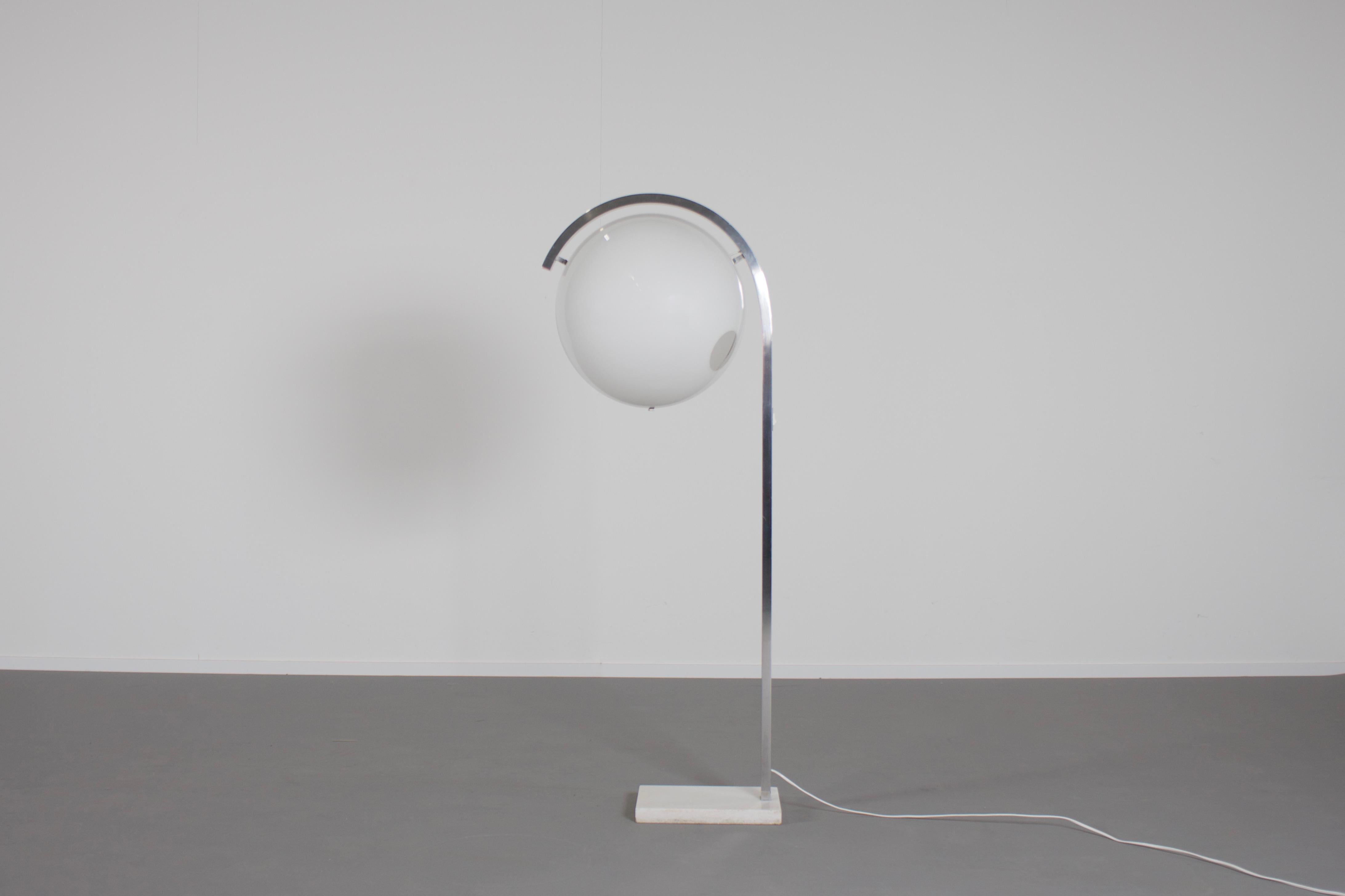 Space Age Marble, Metal and Acrylic Floor Lamp by Acciarri, Italy, 1960s