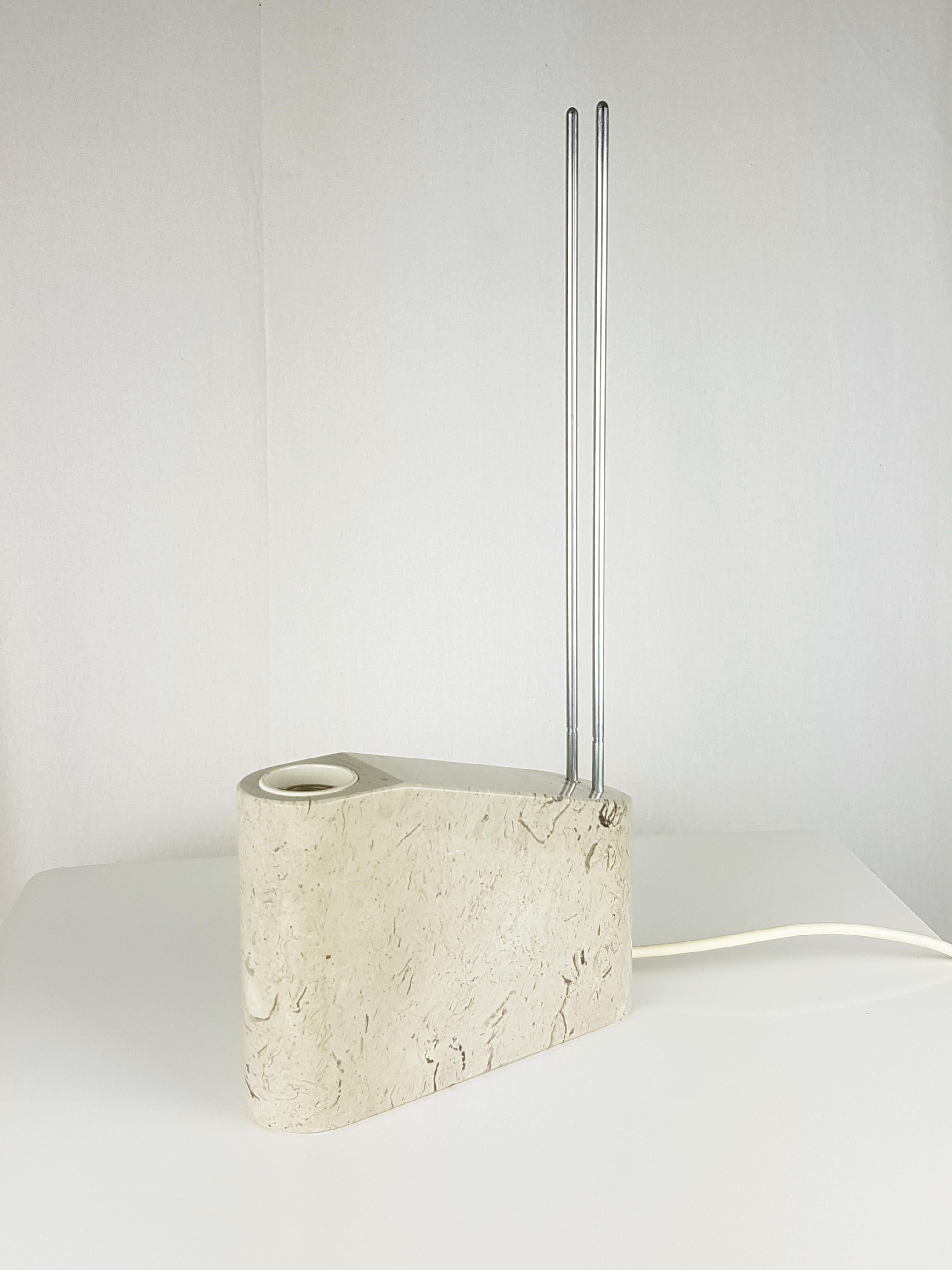 Marble, Metal and Fabric 1970/80s Table or Bedside Lamps by IBIS 6
