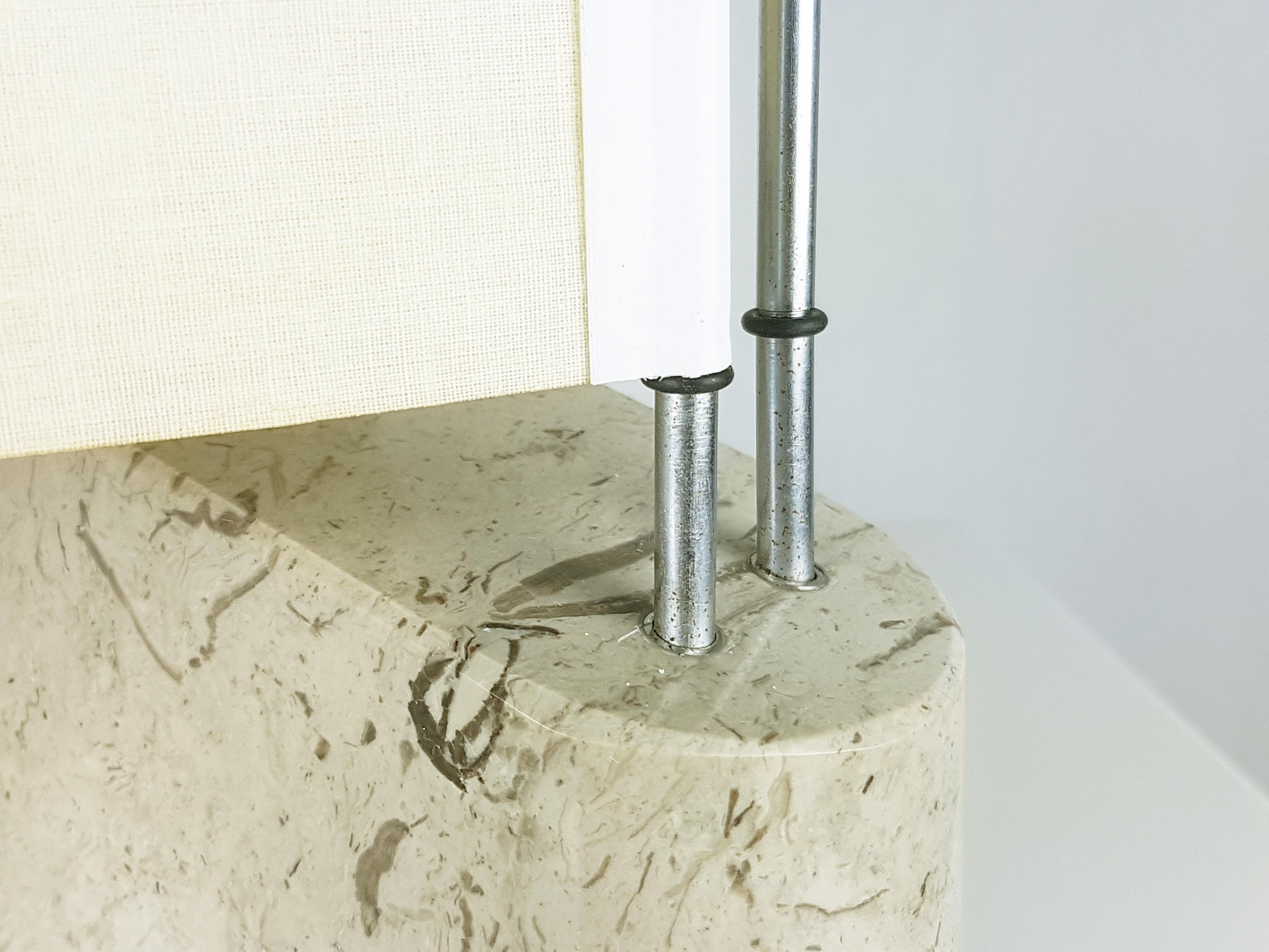 Marble, Metal and Fabric 1970/80s Table or Bedside Lamps by IBIS 1