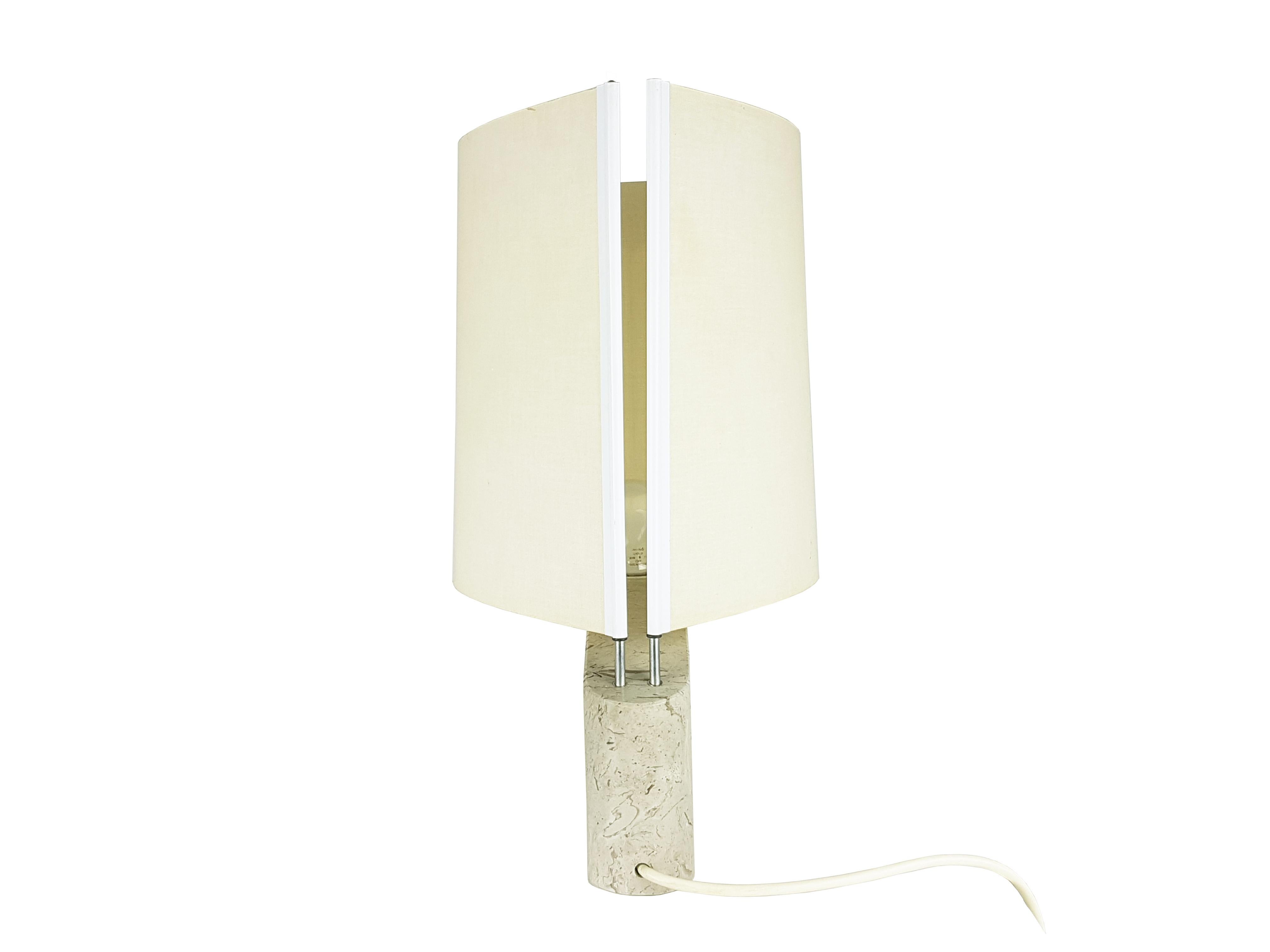 Marble, Metal and Fabric 1970/80s Table or Bedside Lamps by IBIS 2