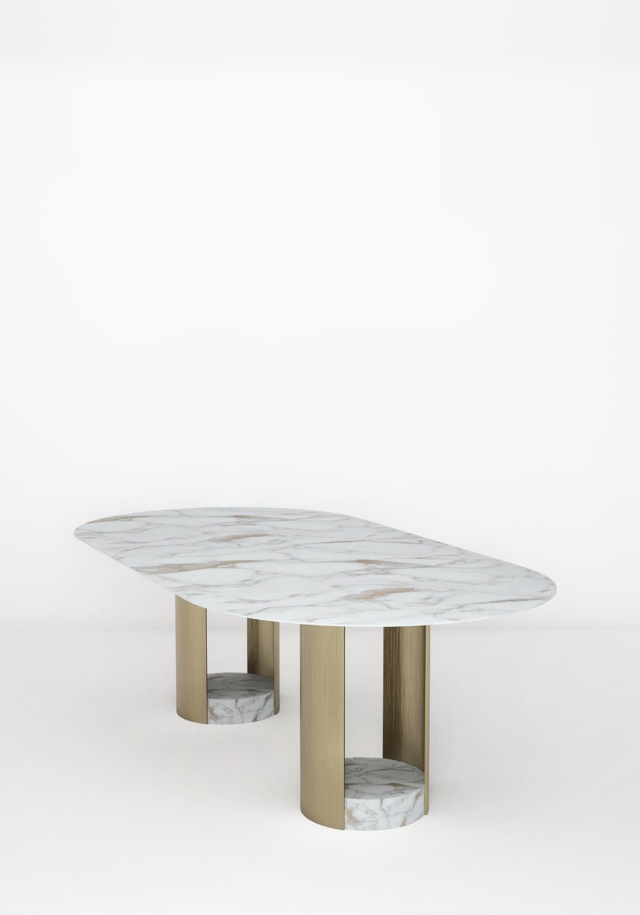 Moderne Table à manger en marbre « Milos », Giorgio Bonaguro en vente
