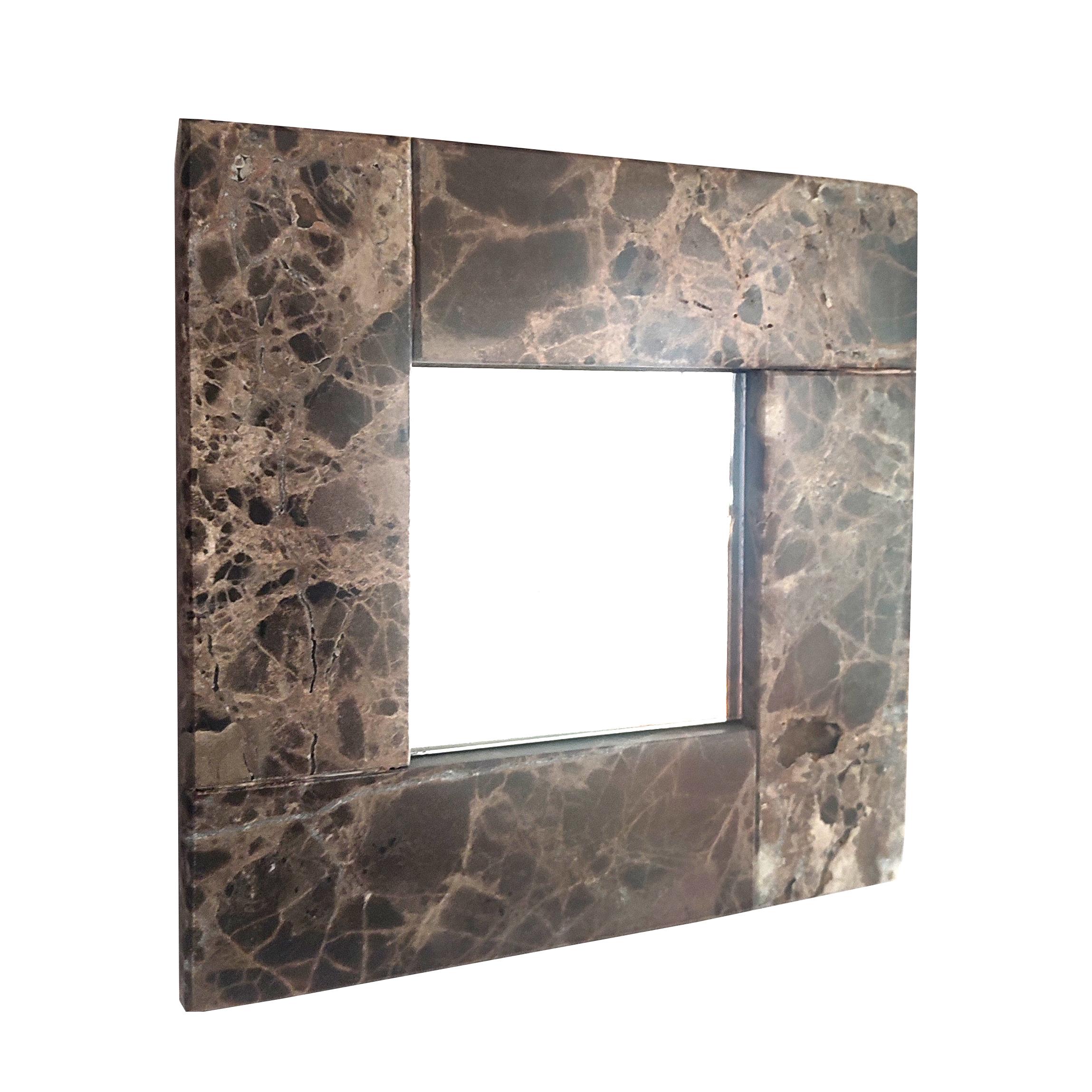 Modern Marble Mirror Brown Emperor Marble Spain Contemporary Design Mirror Gift Present For Sale