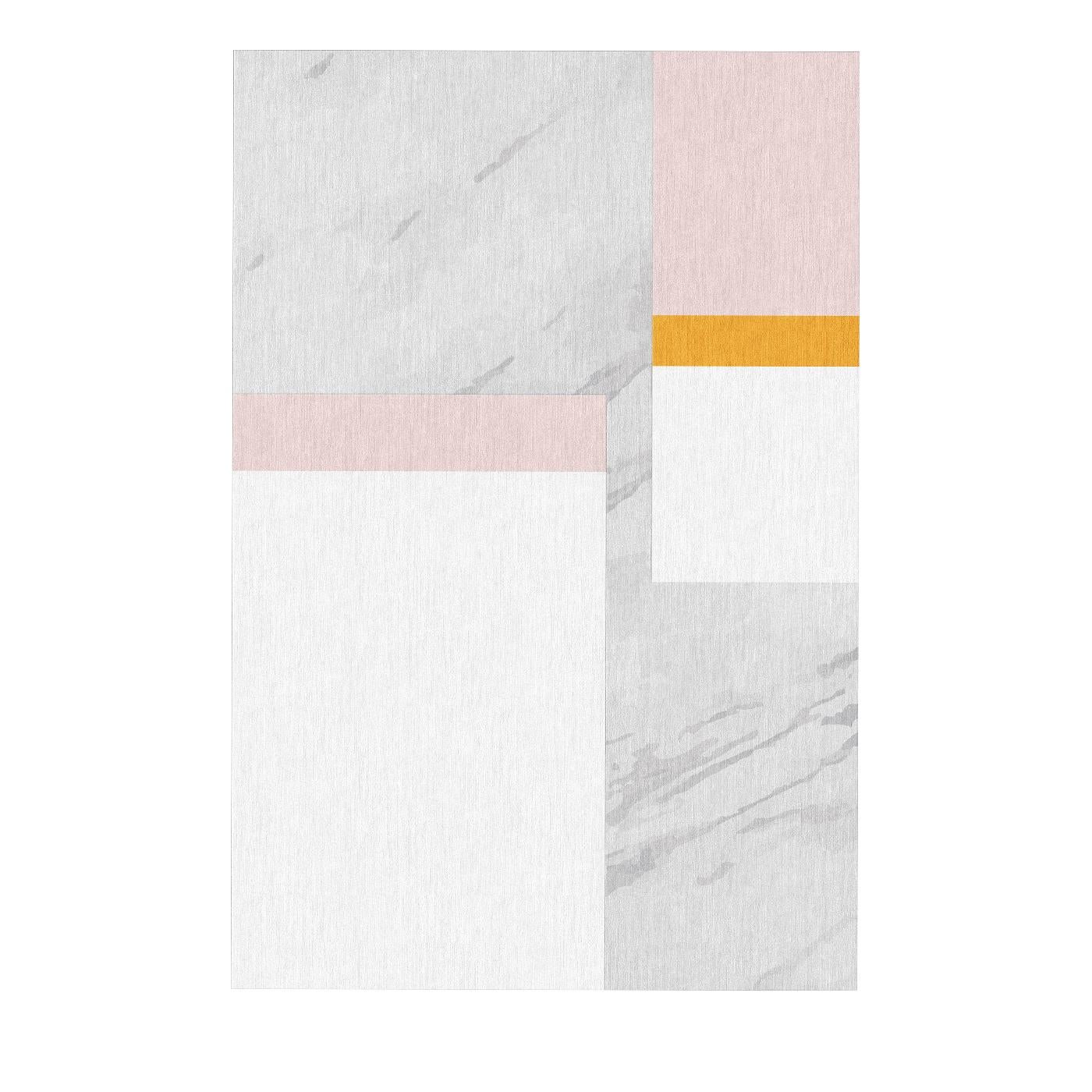 Evoking the refined simplicity of Piet Mondrian's abstract grid compositions, this stunning rug will infuse any decor with timeless allure and unmistakable elegance. A captivating dance of colors and basic form, the piece features a vibrant color