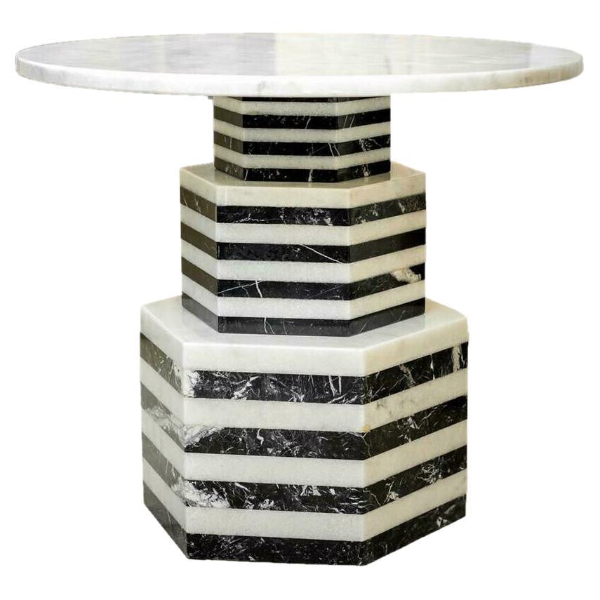 Marble, Modern Tower Side Table For Sale