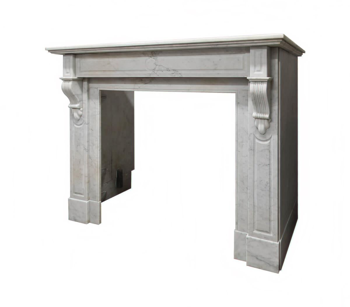 Late 19th Century Marble modillion fireplace mantel 19th Century For Sale