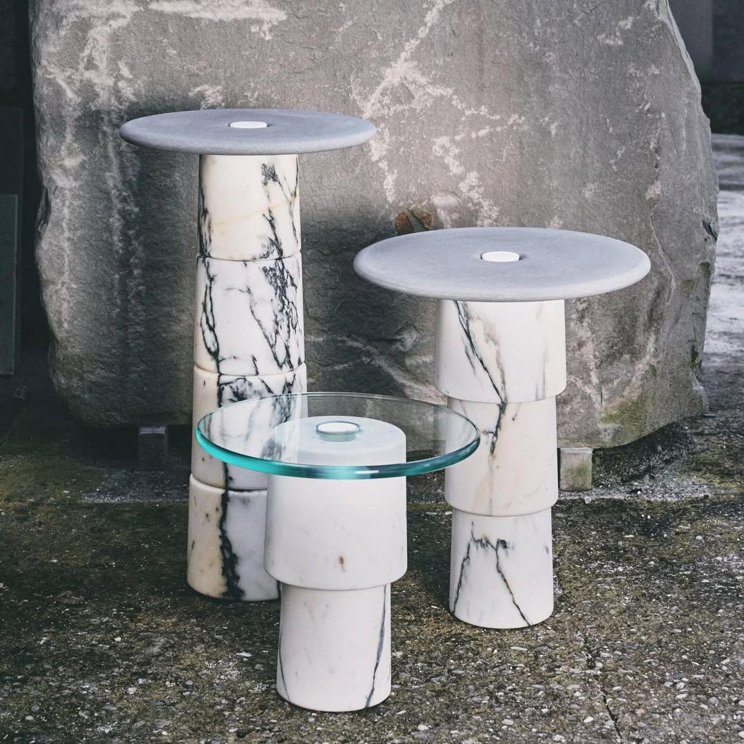 Marble Modular Base Contemporary Art Side Table Set by Samuele Brian For Sale 10