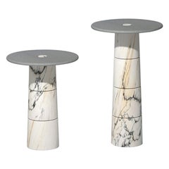 Marble Modular Base Contemporary Art Side Table Set by Samuele Brian