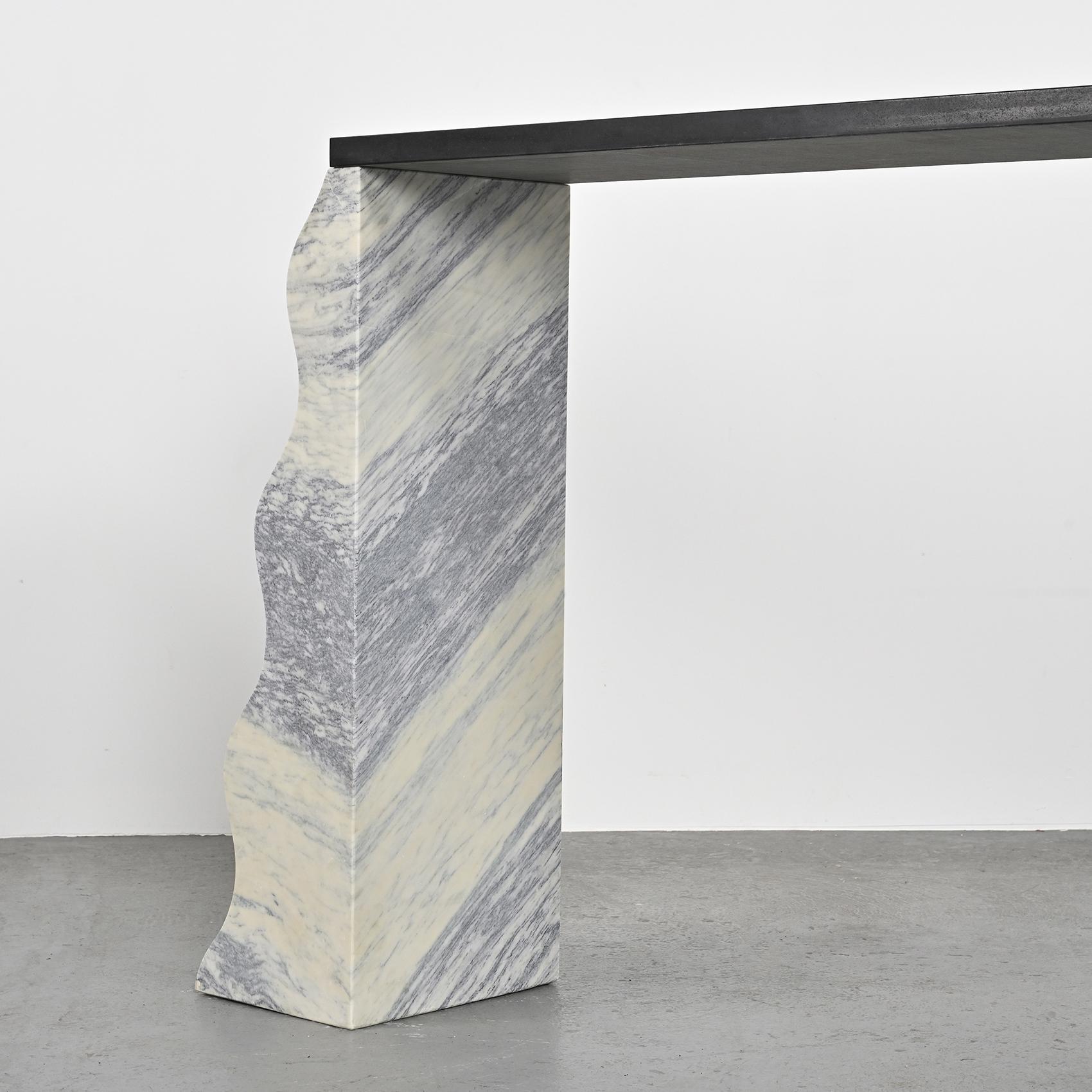 Italian Marble Montenegro Console by Ettore Sottsass, 1980s  For Sale