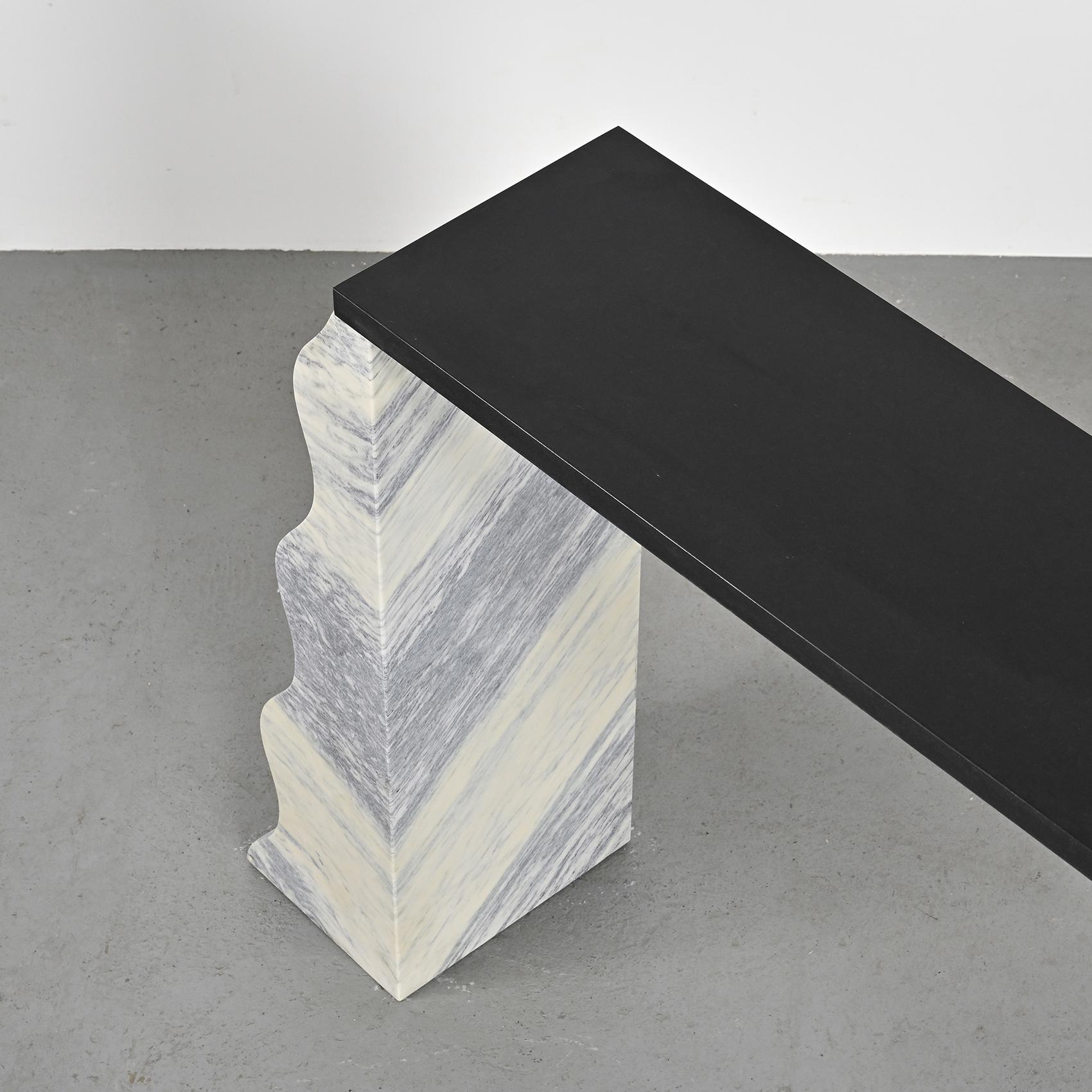 Marble Montenegro Console by Ettore Sottsass, 1980s  In Good Condition In VILLEURBANNE, FR