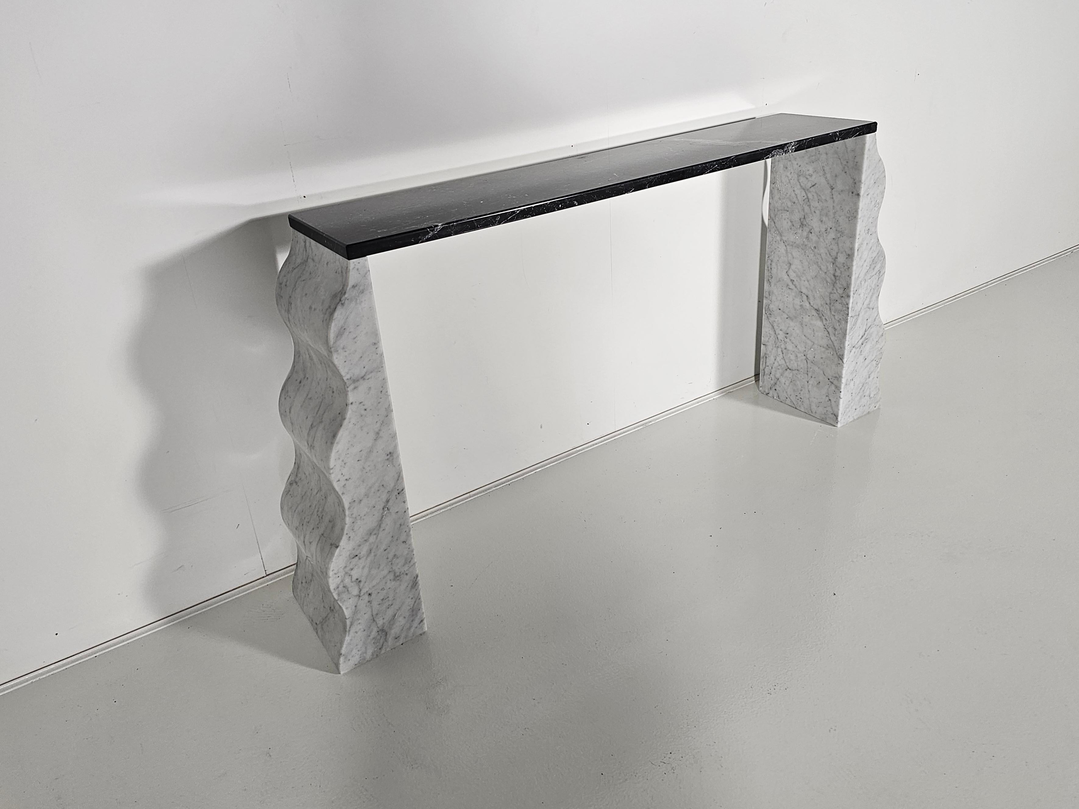European Marble Montenegro Console Table by Ettore Sottsass for Ultima Edizione, 1980s For Sale